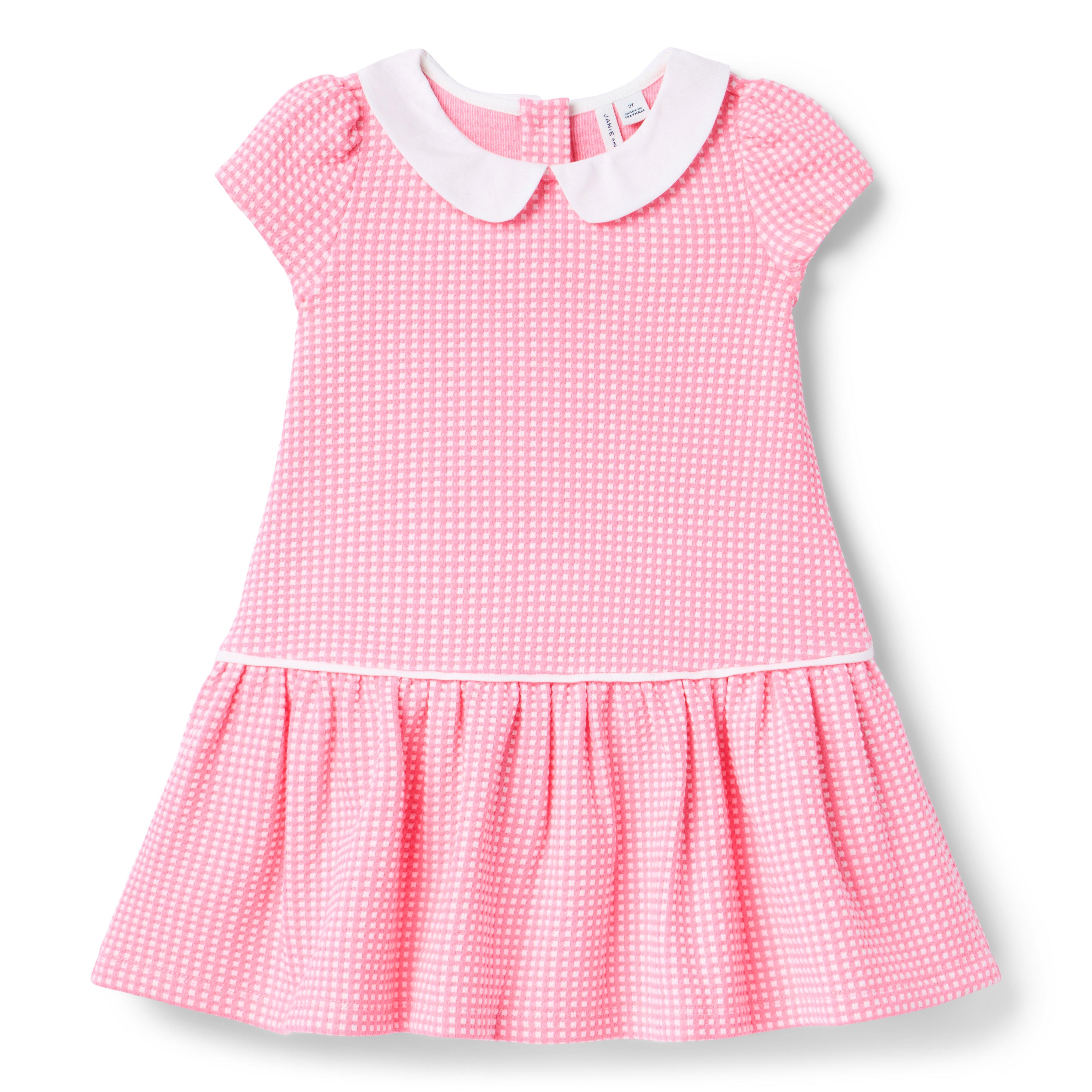 Textured Check Dropwaist Dress