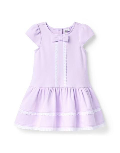 Eyelet Trim Ponte Dress