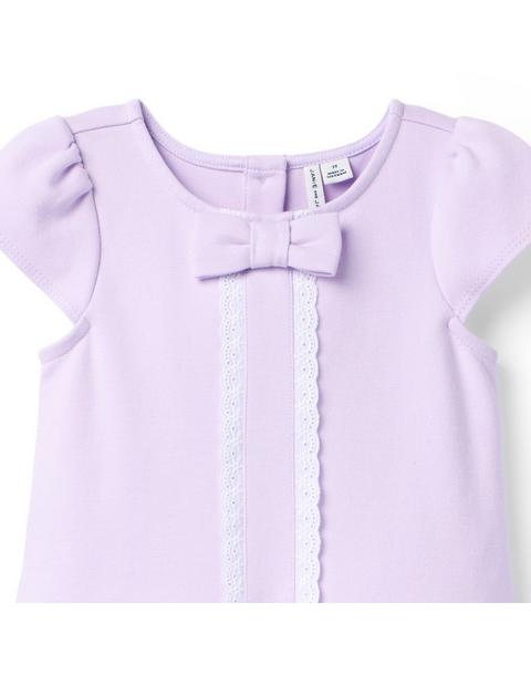 Eyelet Trim Ponte Dress
