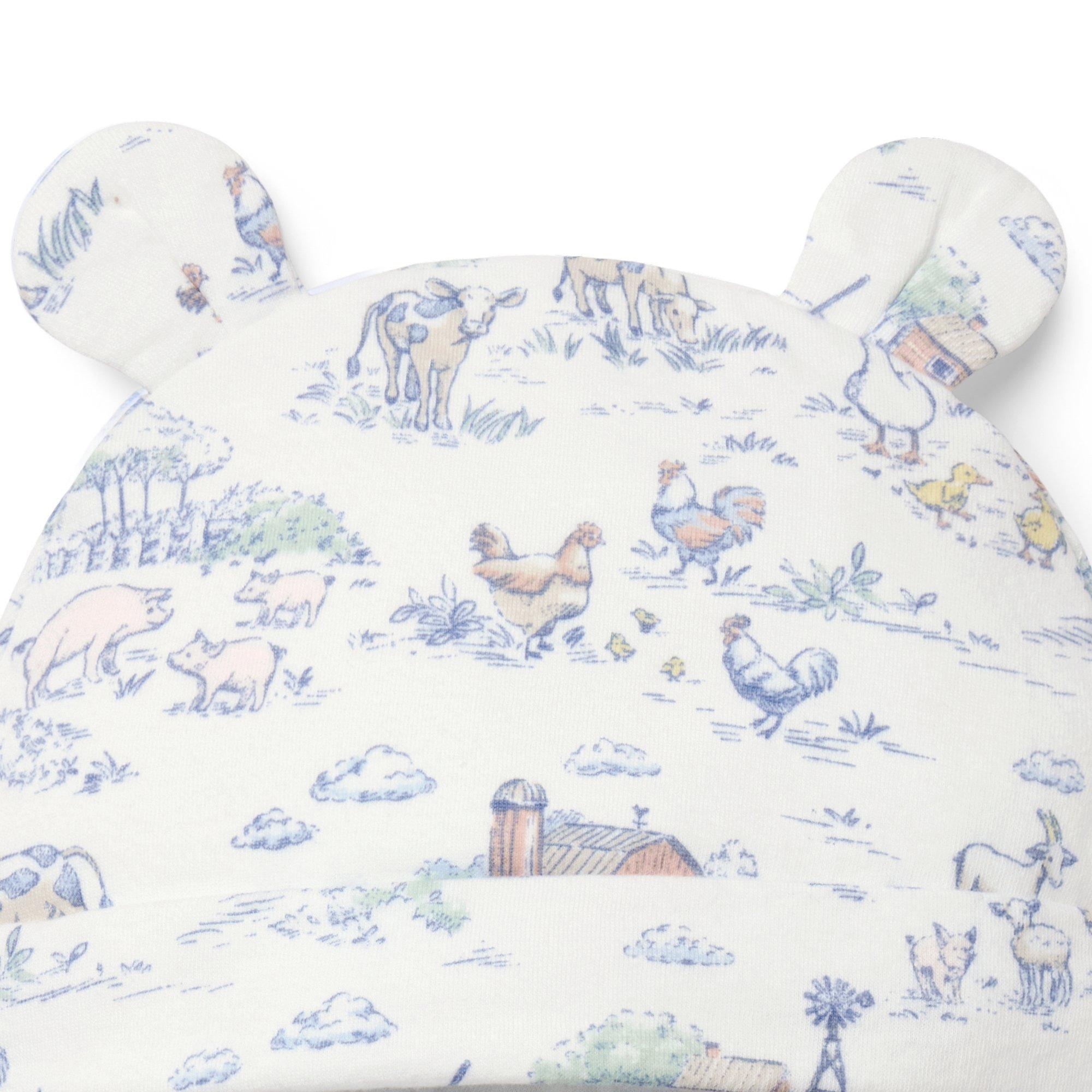 Baby Farm Animal Toile Bear Ear Beanie image number 1