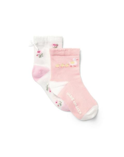 Baby Floral And Duck Sock 2-Pack