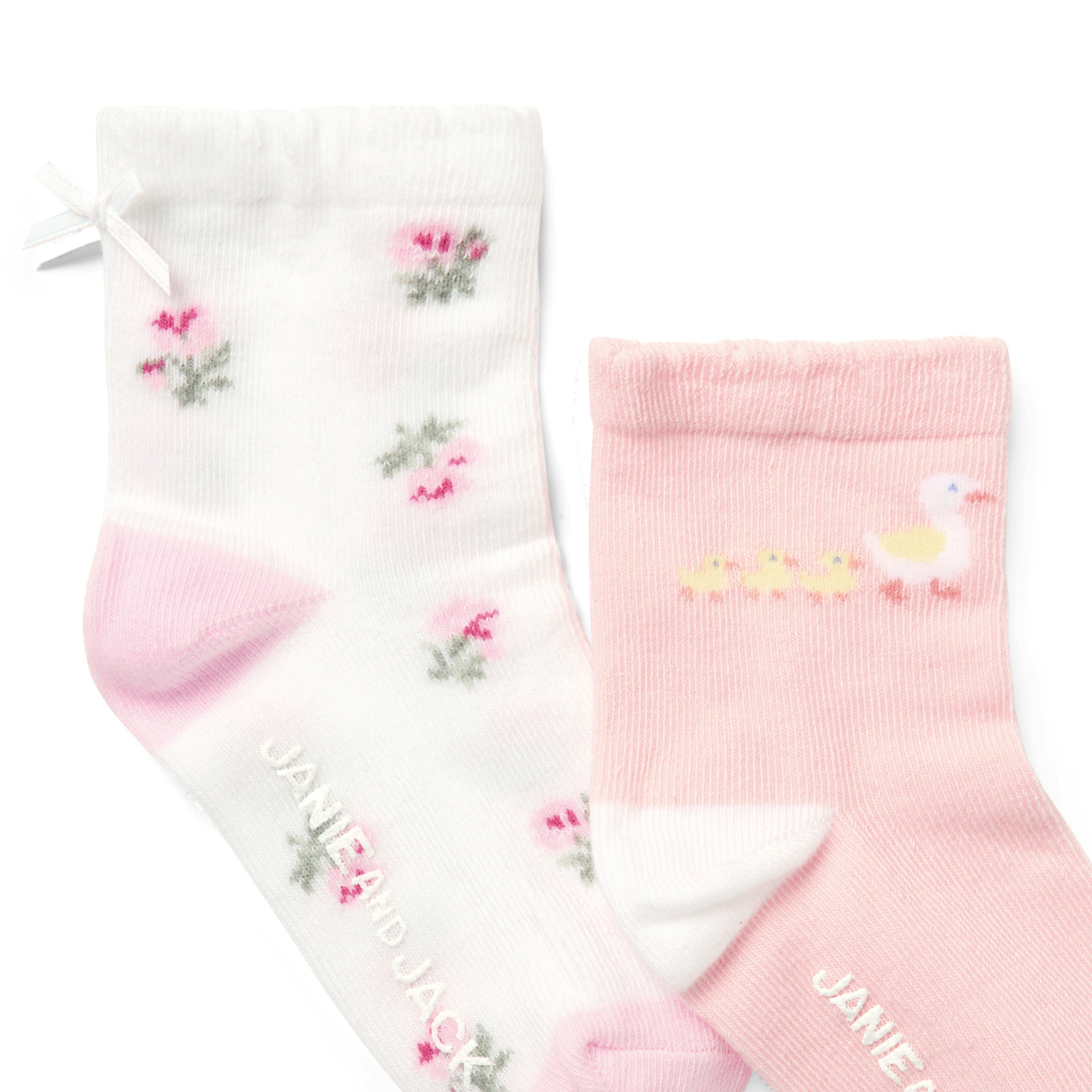 Baby Floral And Duck Sock 2-Pack image number 1