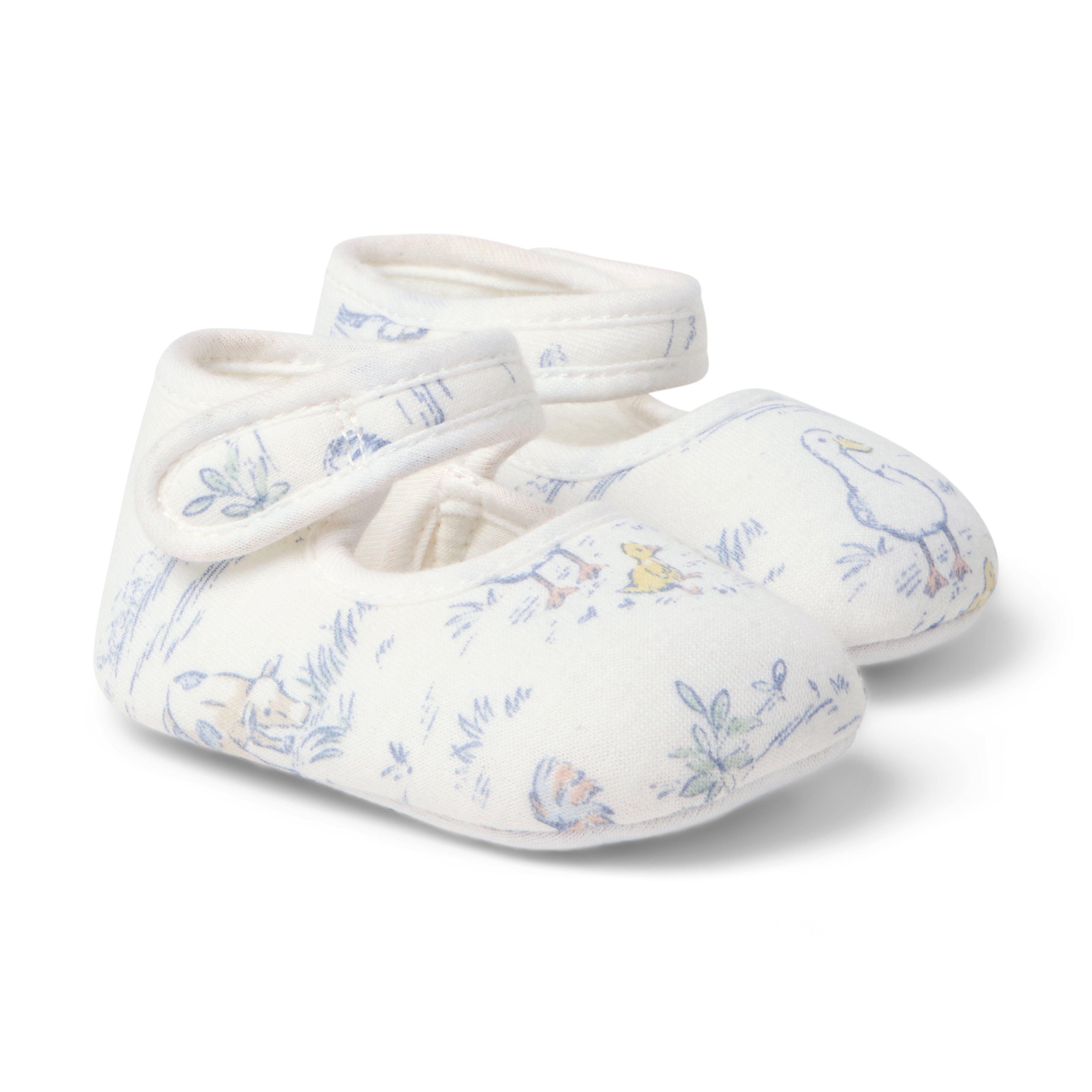 Baby Farm Animal Toile Bootie