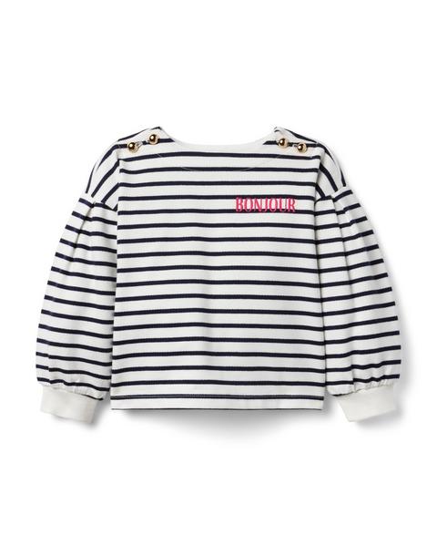 Bonjour Stripe Sweatshirt