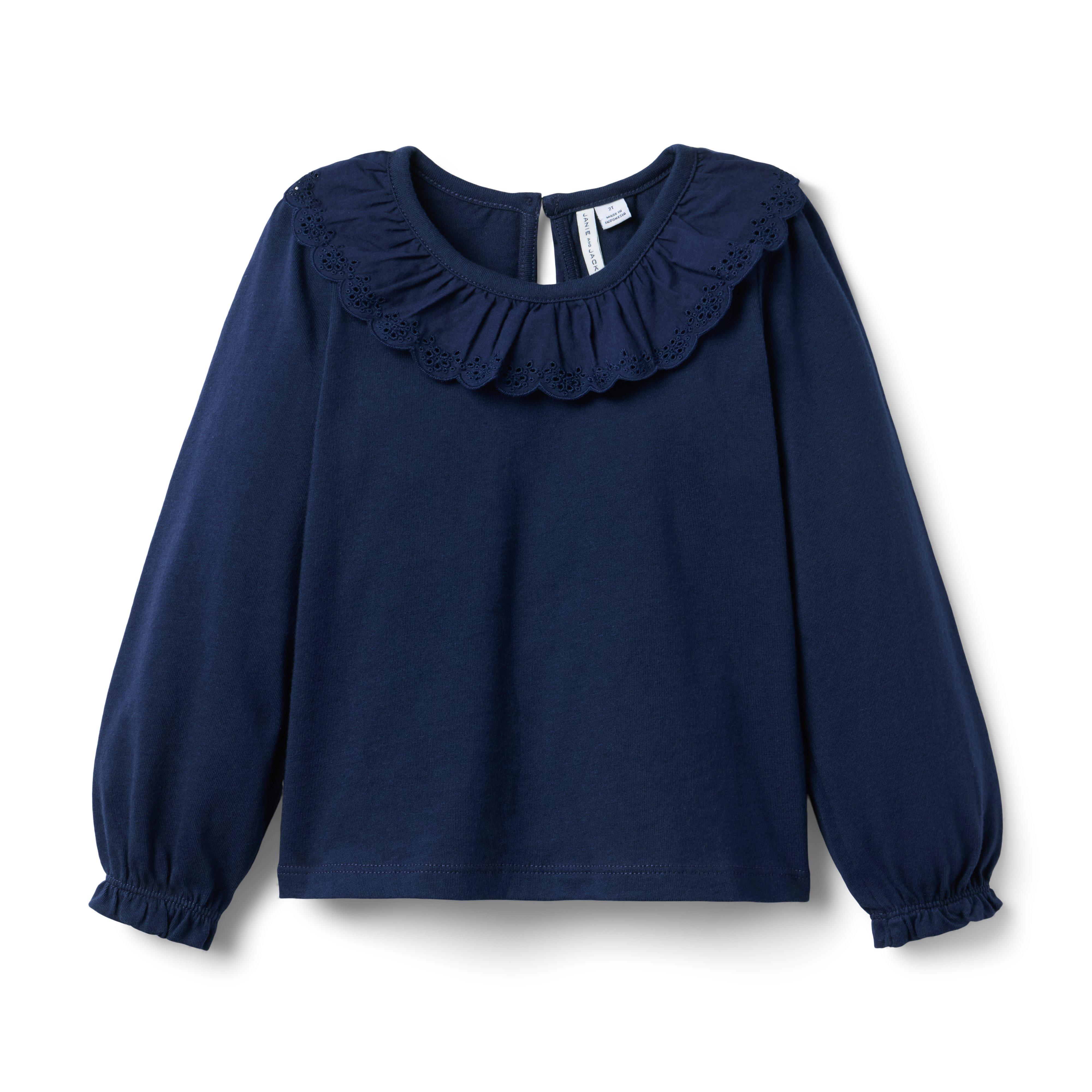 Eyelet Collar Top