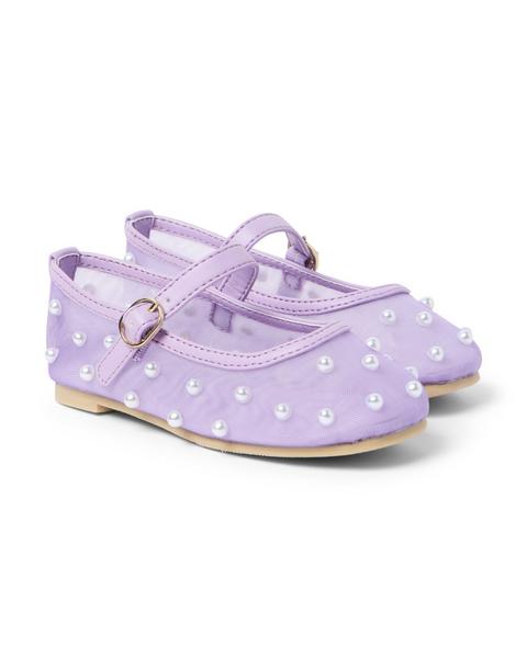 Mesh Pearl Ballet Flat
