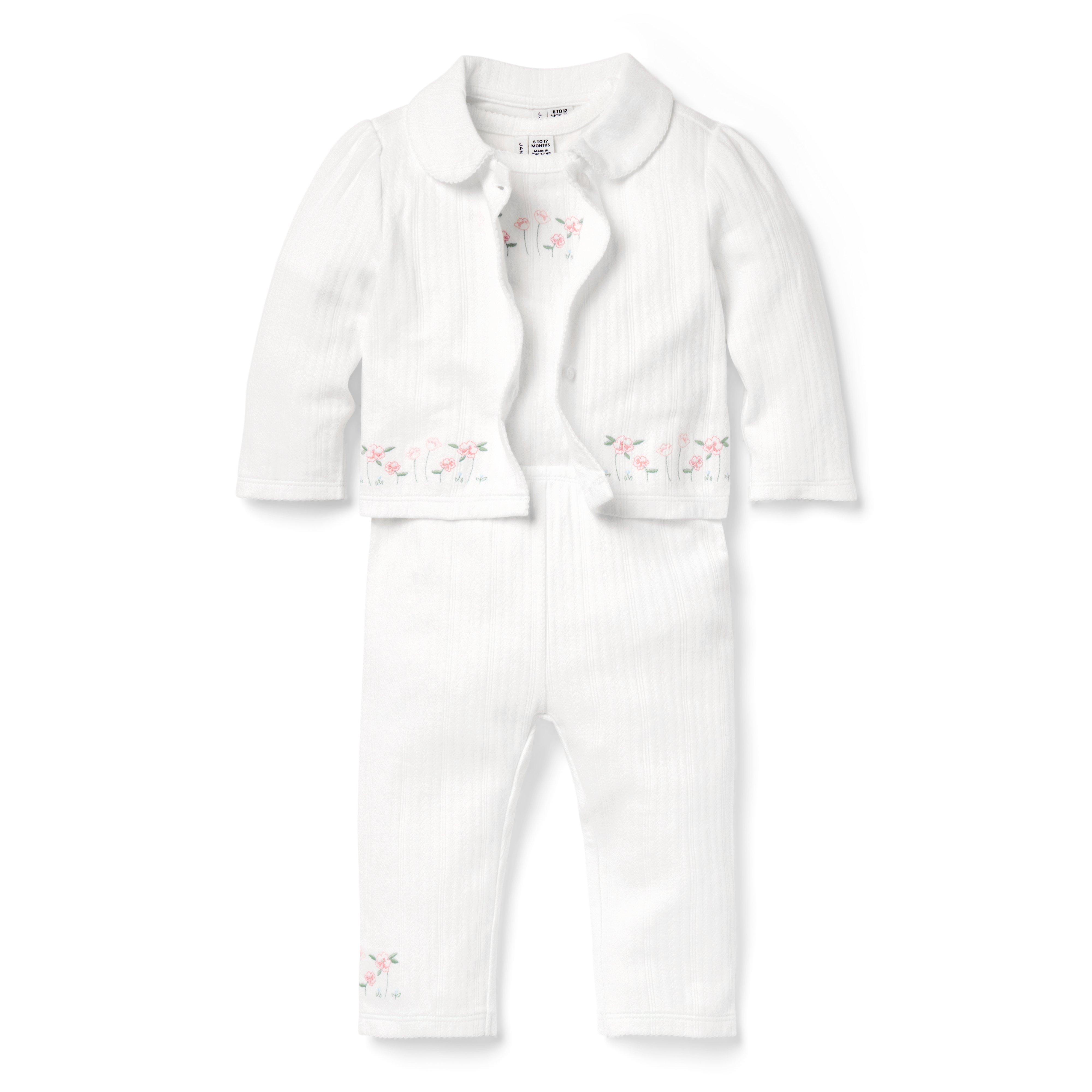 Baby Embroidered Floral 3-Piece Set
