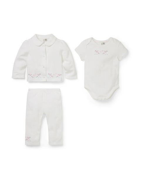 Baby Embroidered Floral 3-Piece Set
