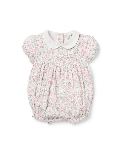 Baby Floral Pointelle Smocked Romper