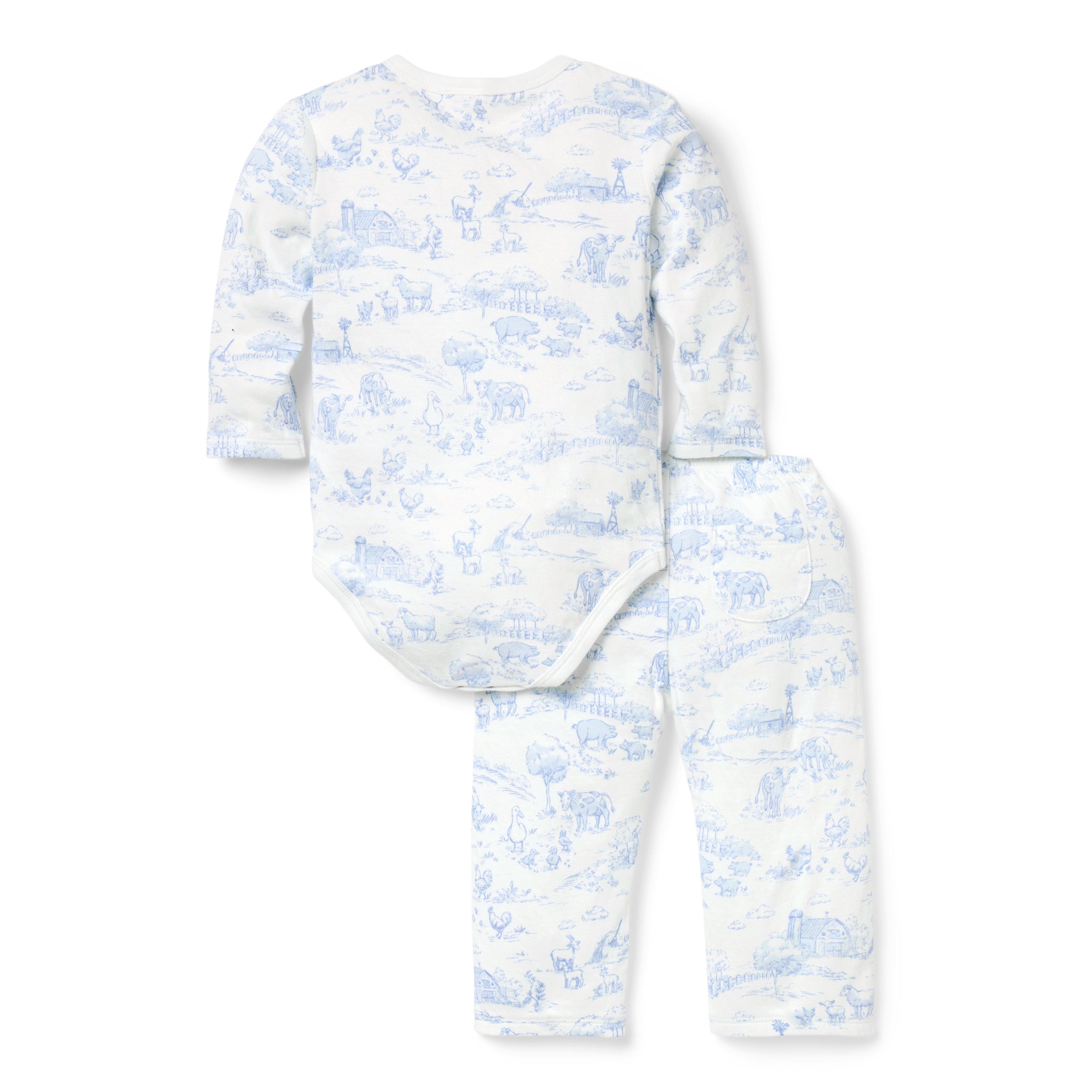 Baby Farm Animal Toile Wrap Matching Set image number 1