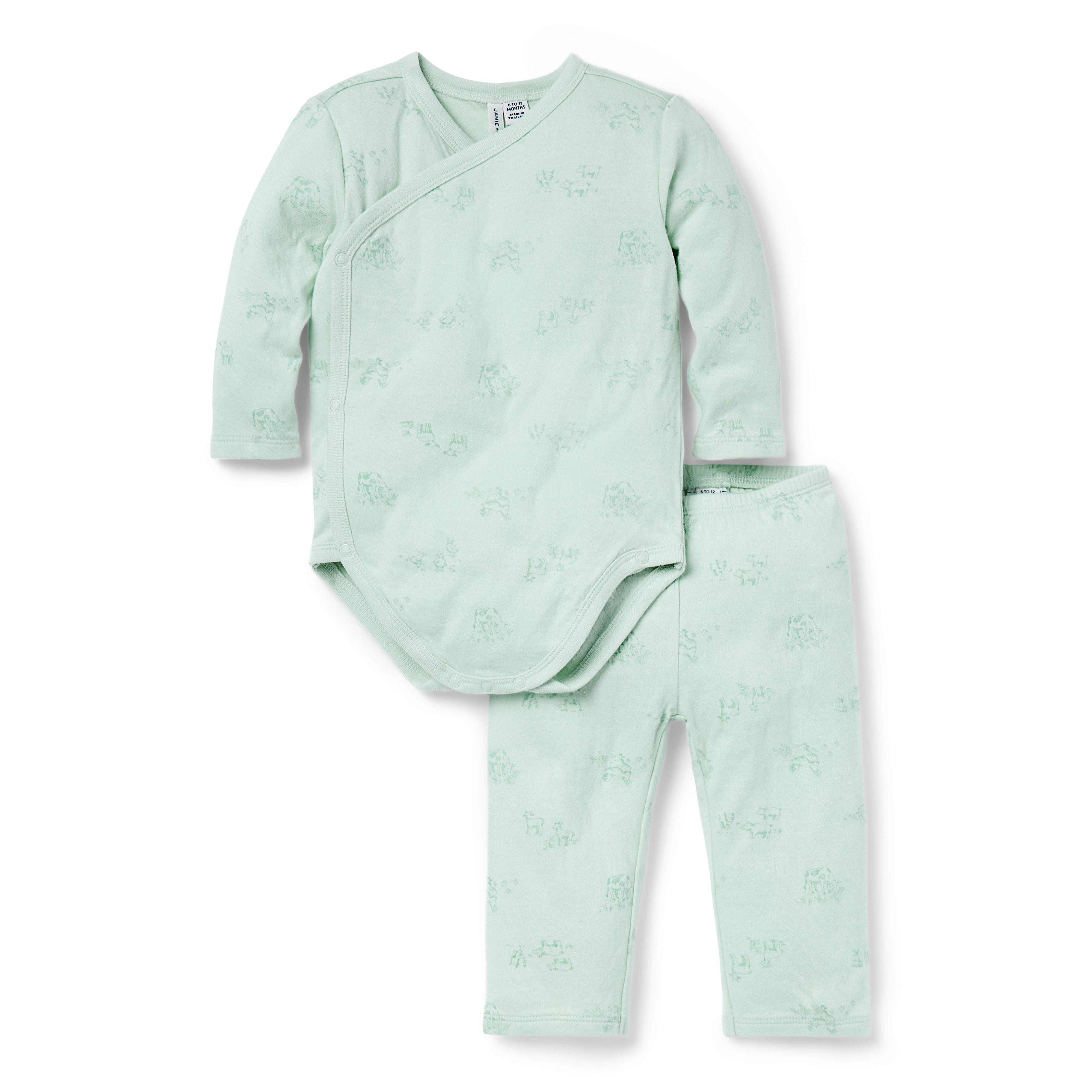 Baby Farm Animal Toile Wrap Matching Set