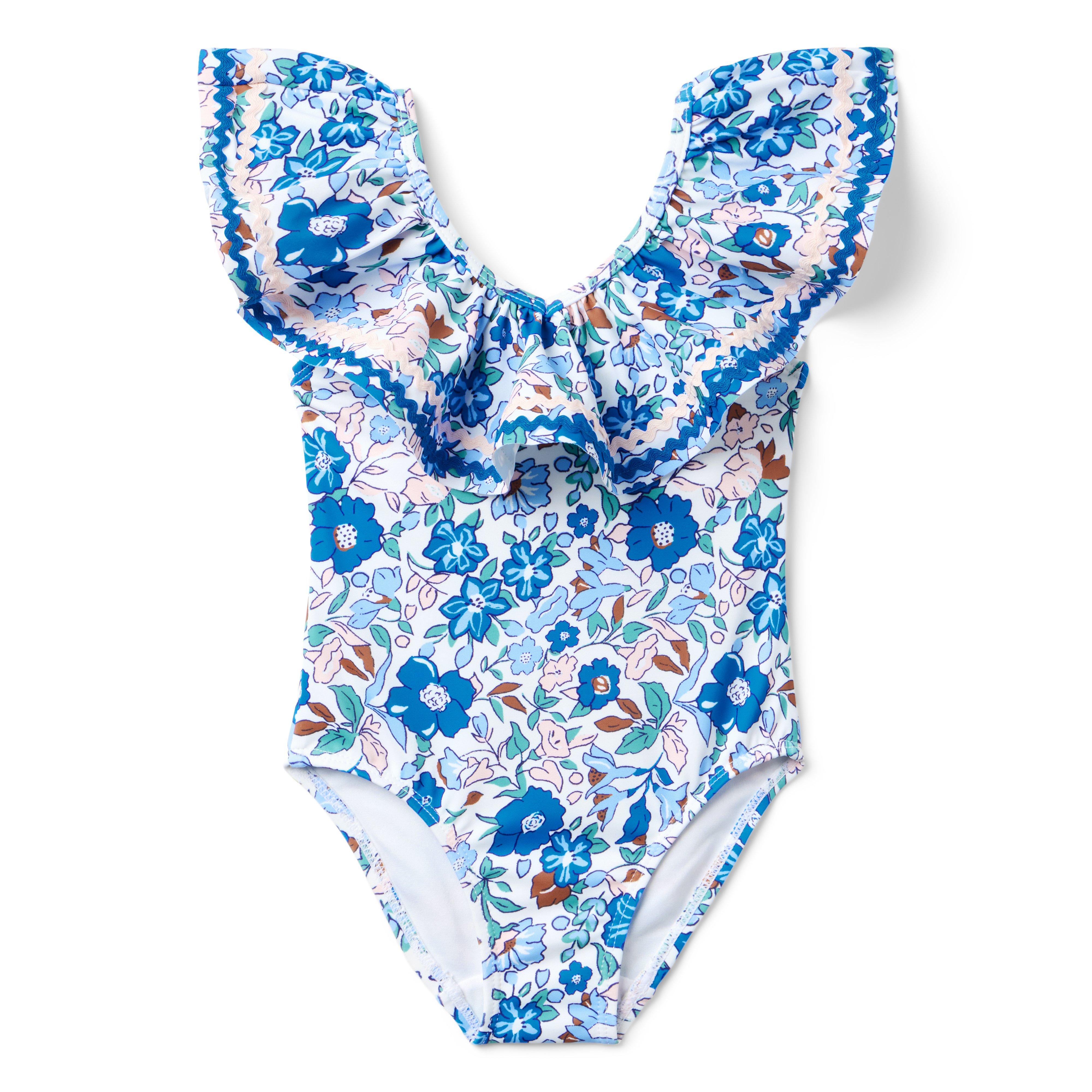 Recycled Floral Ruffle Swimsuit
