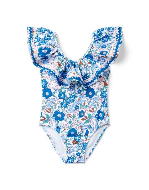 Recycled Floral Ruffle Swimsuit