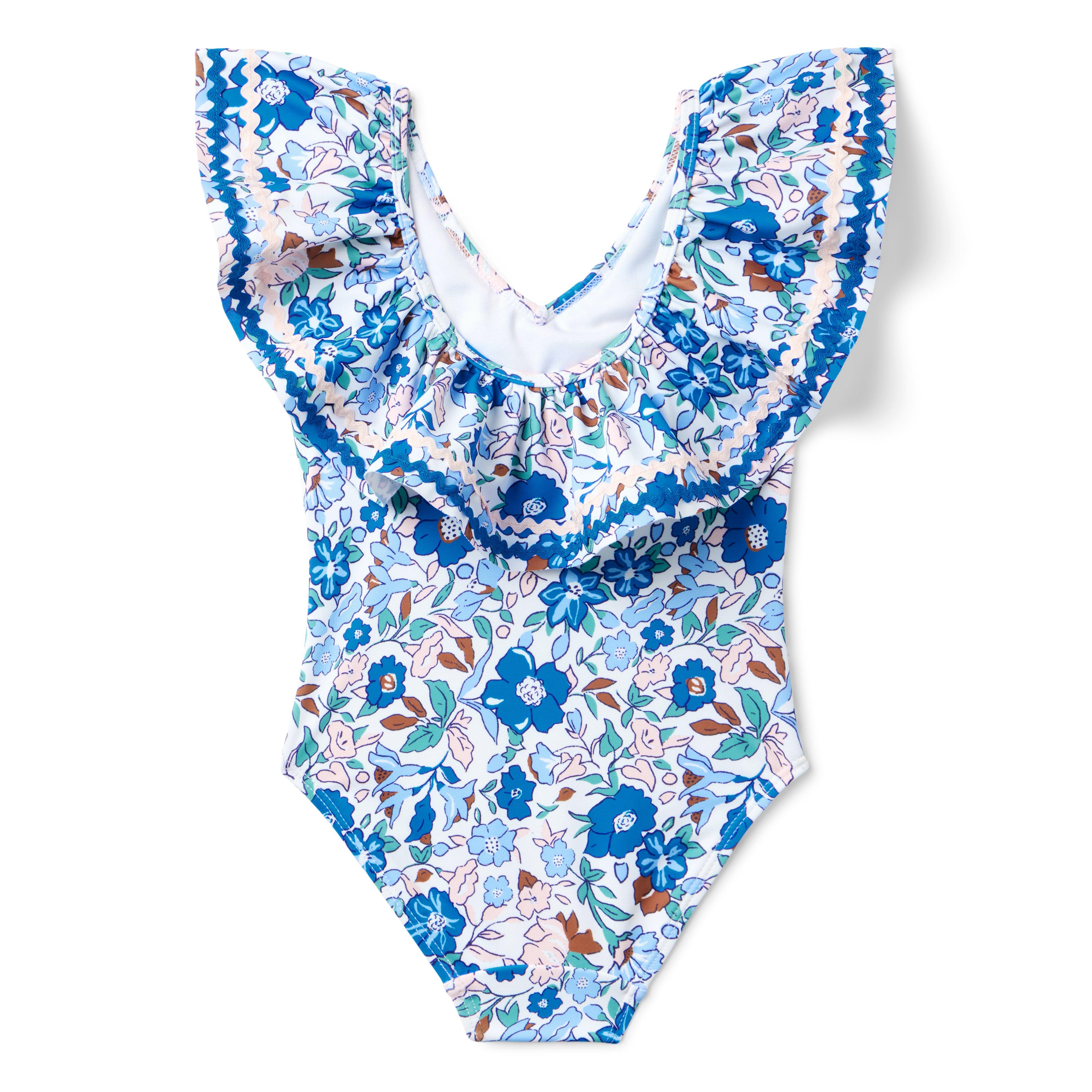 Recycled Floral Ruffle Swimsuit image number 2