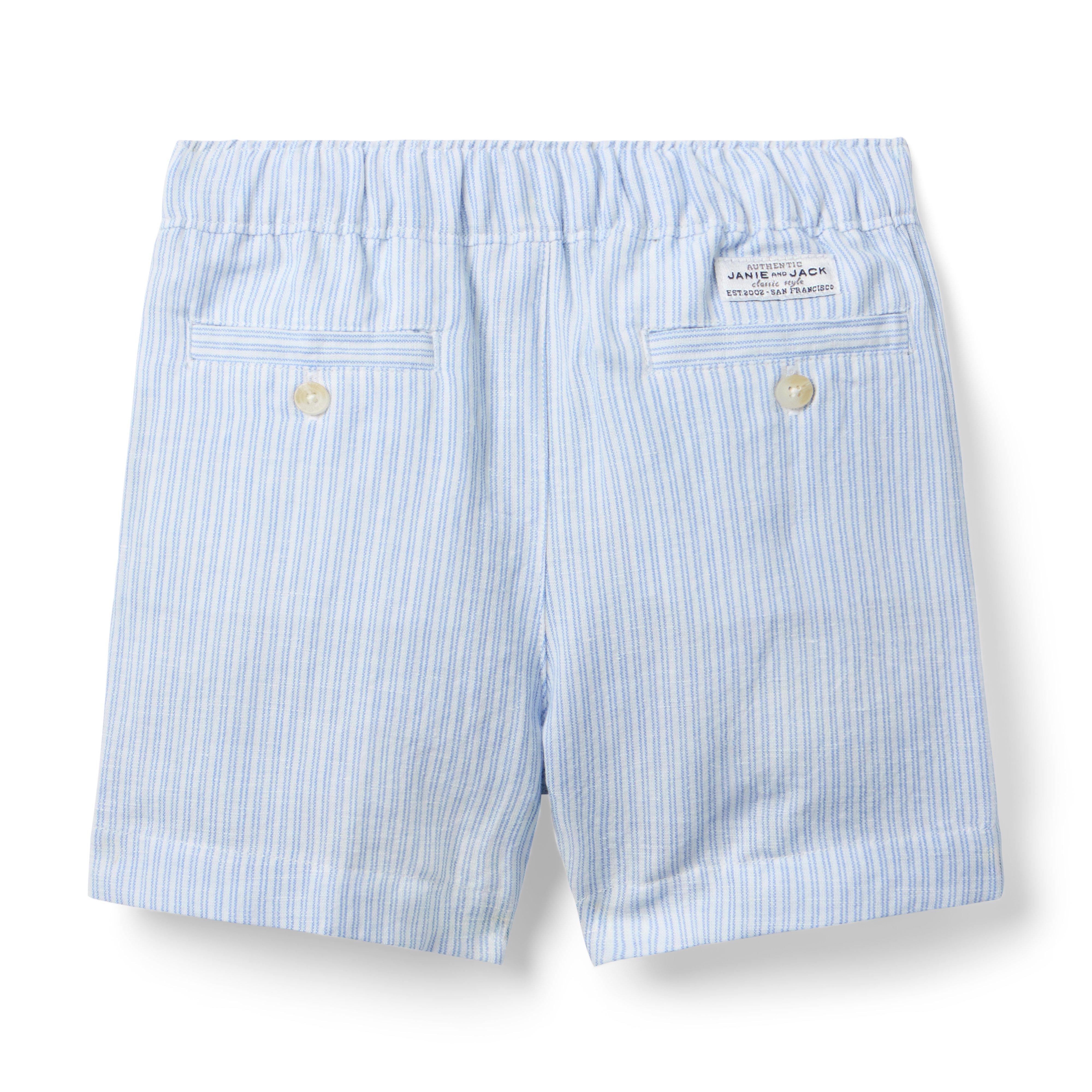 Striped Linen-Cotton Pull-On Short image number 2