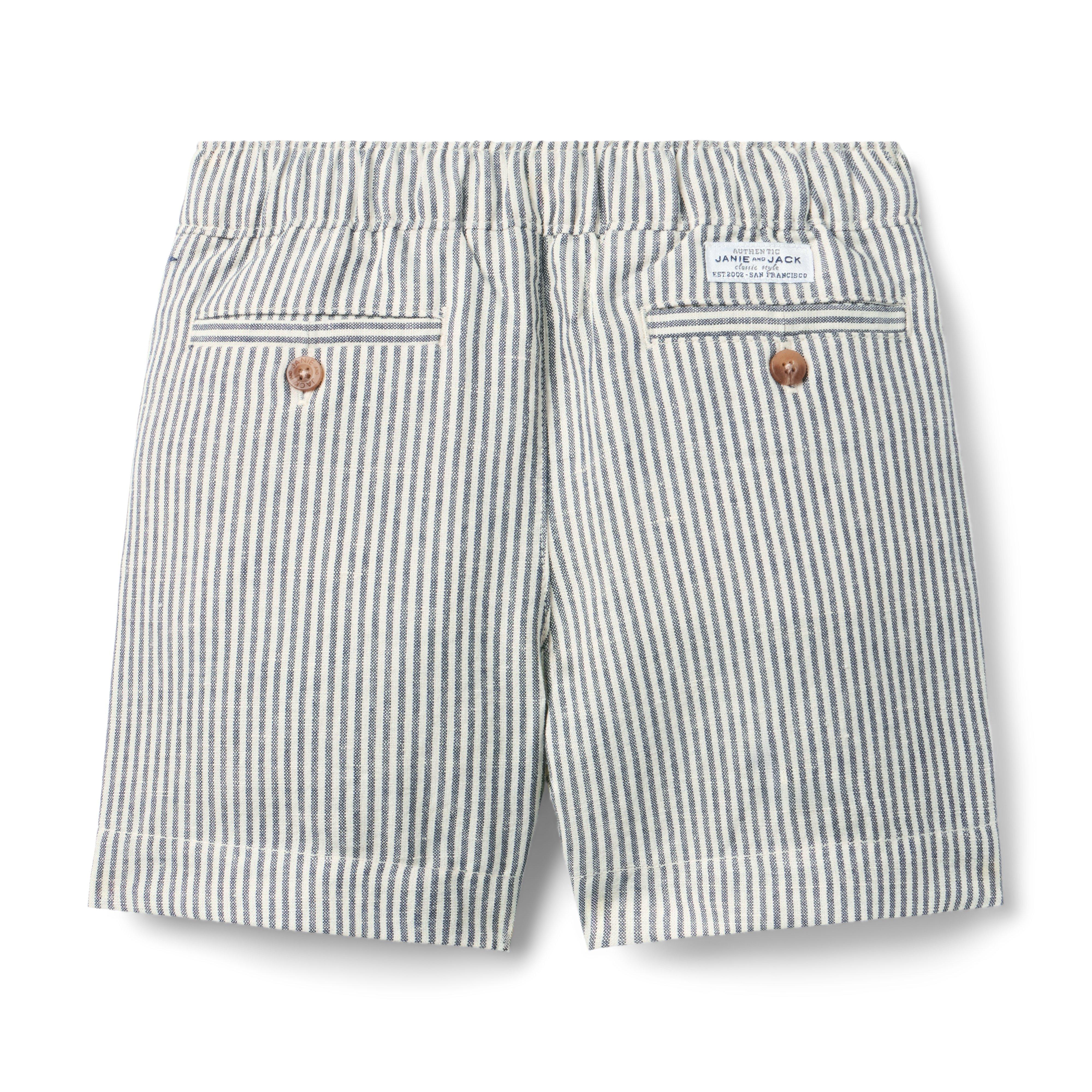 Striped Linen-Cotton Pull-On Short image number 2