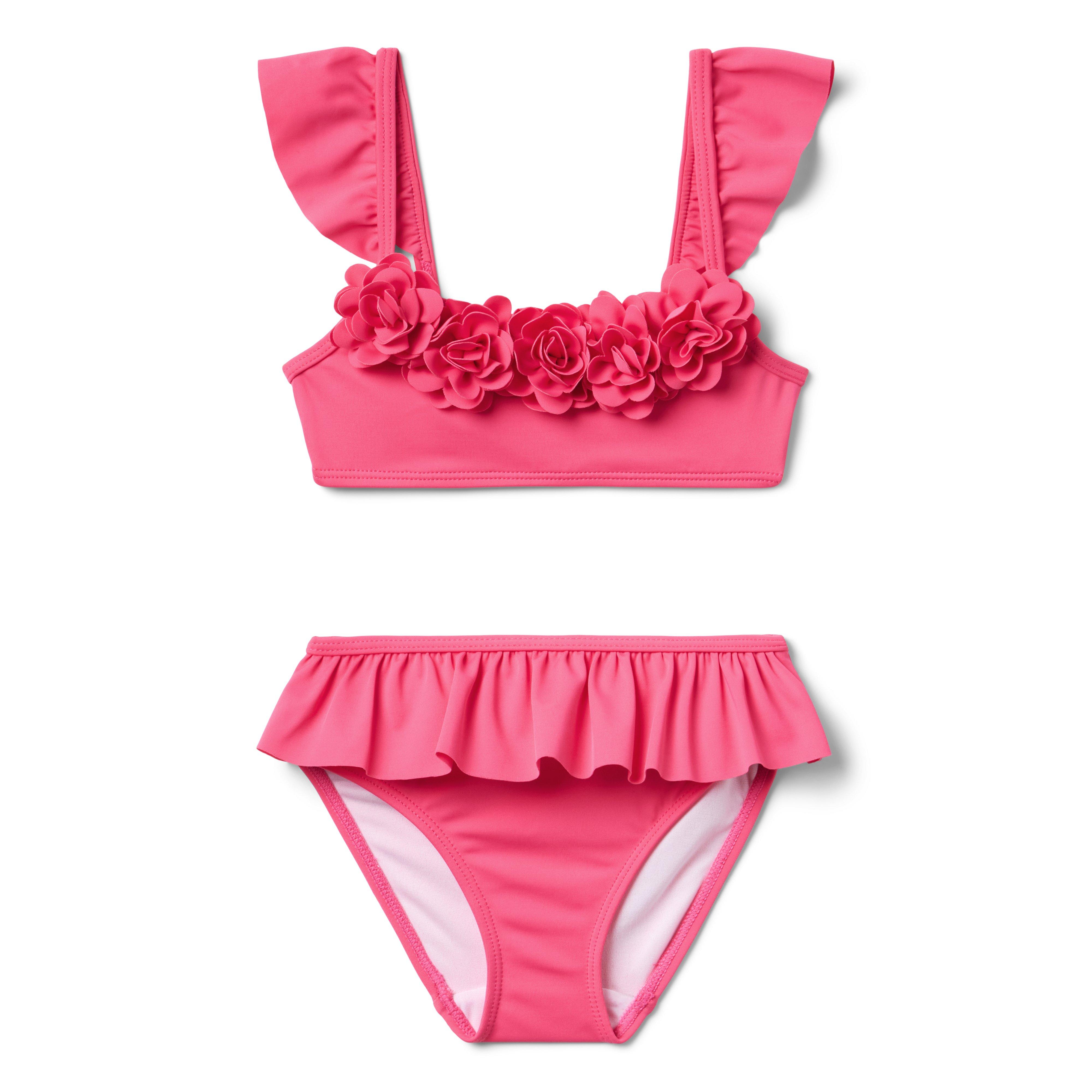 Recycled Rosette Ruffle 2-Piece Swimsuit