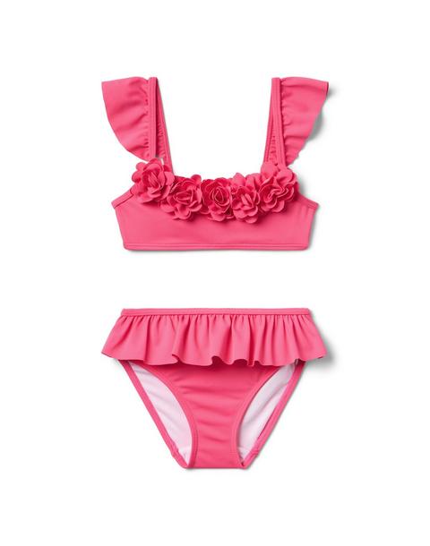Recycled Rosette Ruffle 2-Piece Swimsuit
