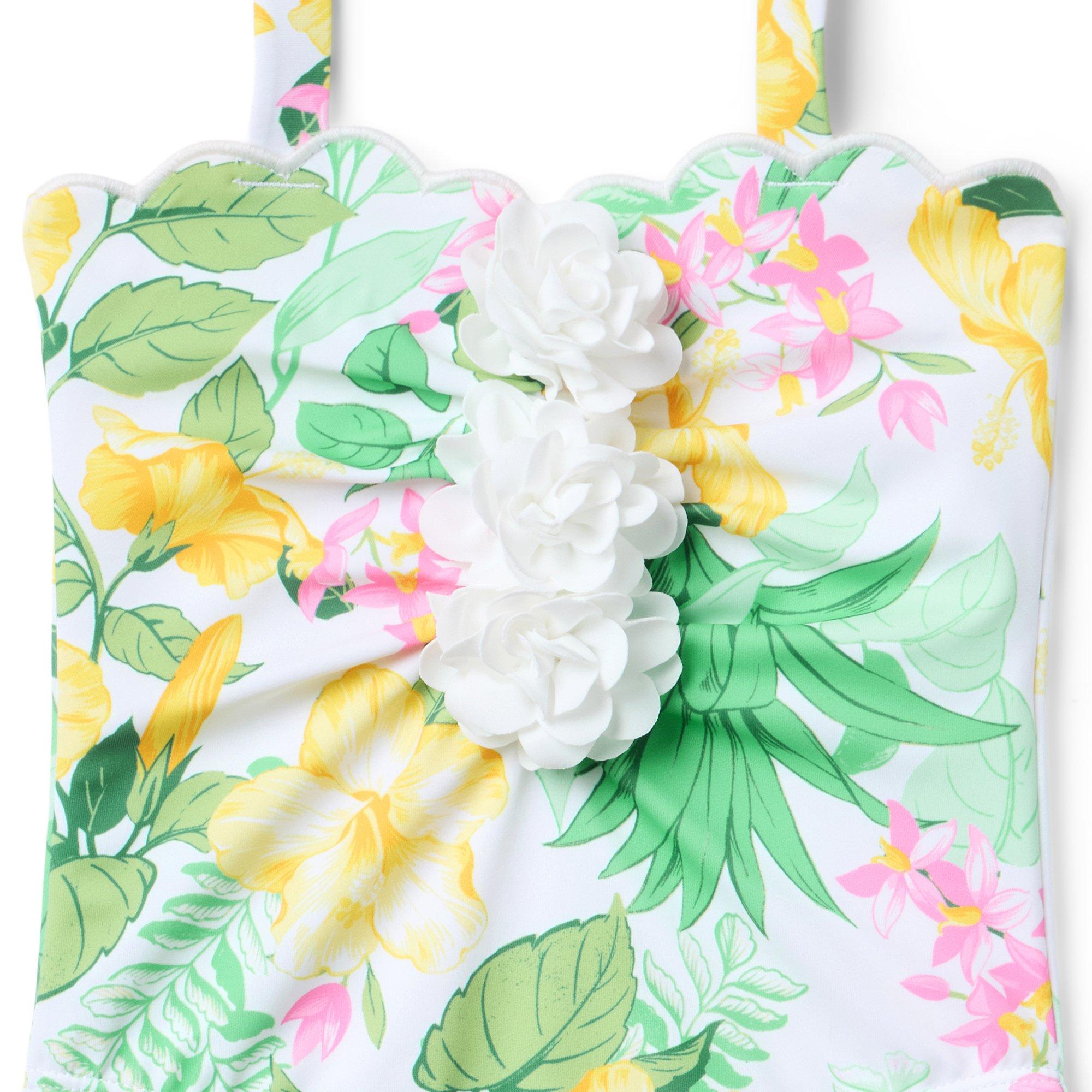 Recycled Tropical Floral Swimsuit image number 1