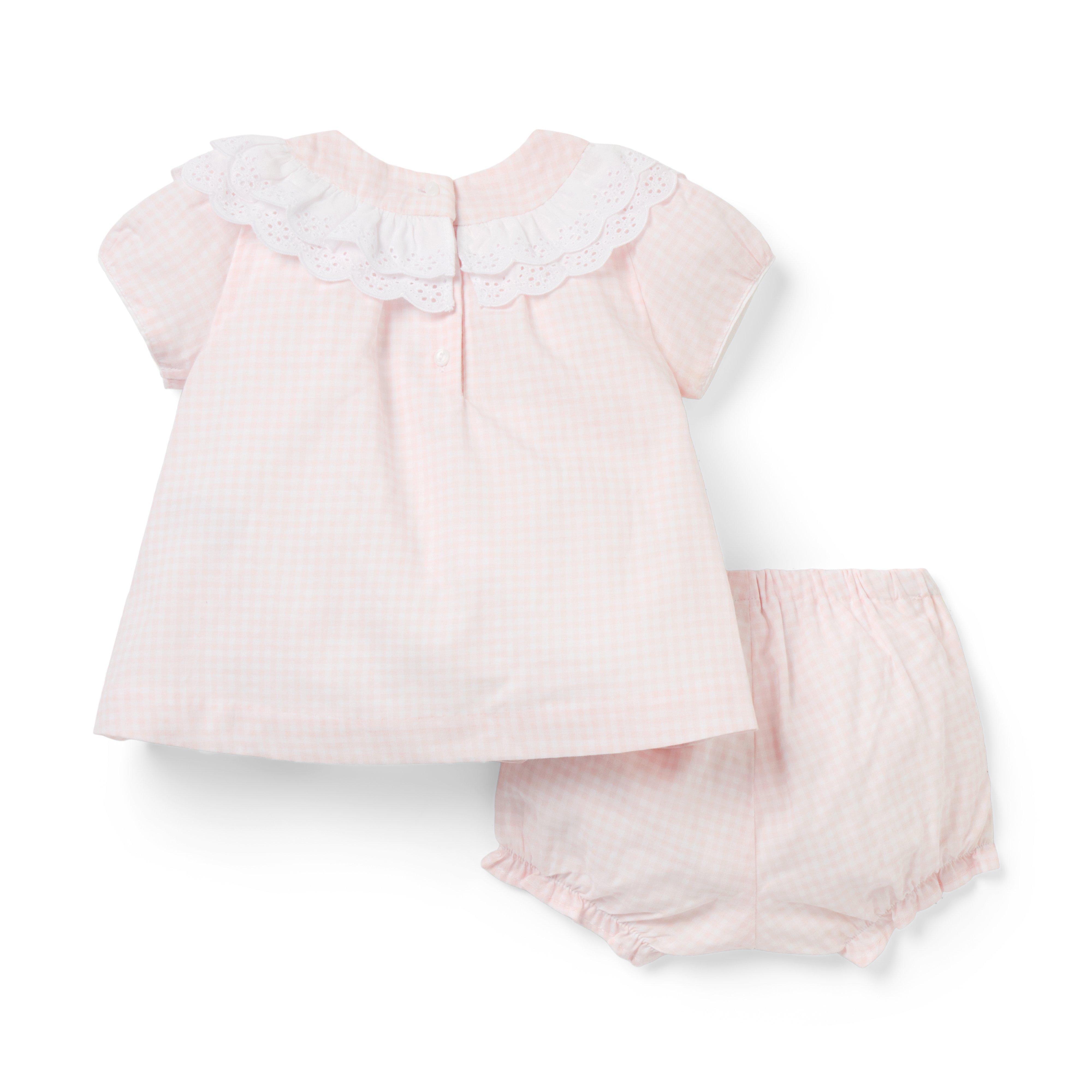 Baby Gingham Eyelet Collar Matching Set image number 2