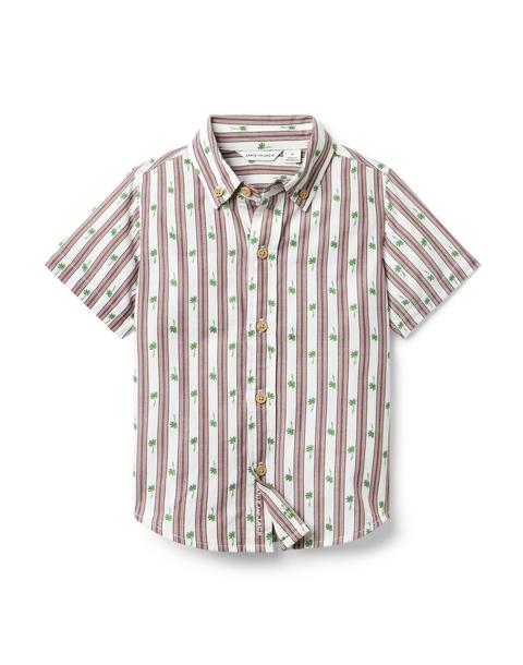 Palm Stripe Jacquard Shirt