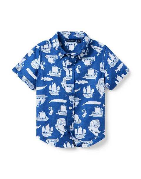 Pirate Ship Linen-Cotton Shirt