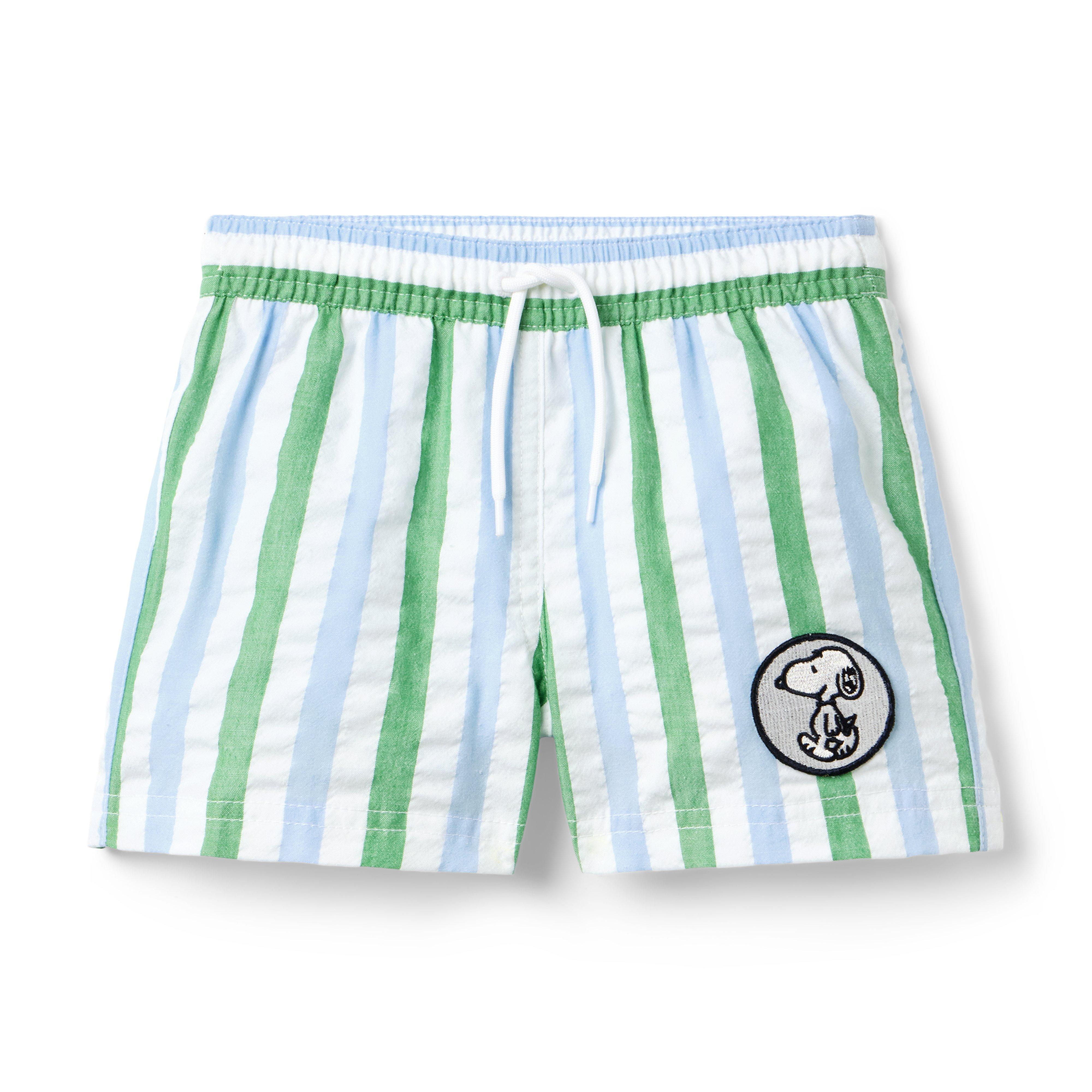 Recycled Peanuts Snoopy Striped Swim Trunk