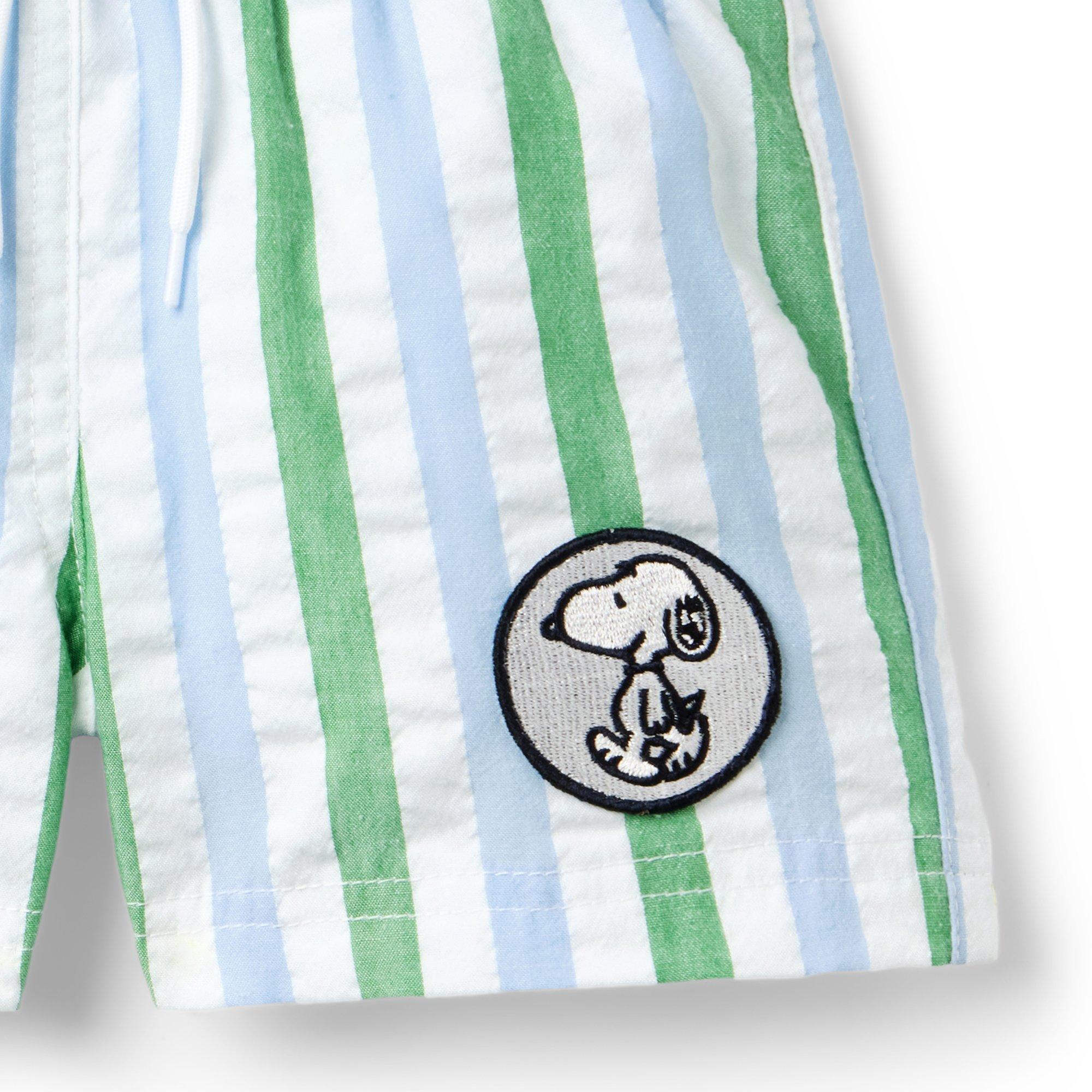 Recycled Peanuts Snoopy Striped Swim Trunk image number 1