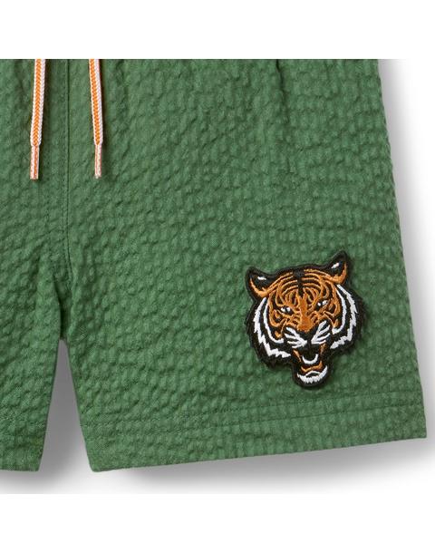Recycled Seersucker Tiger Swim Trunk