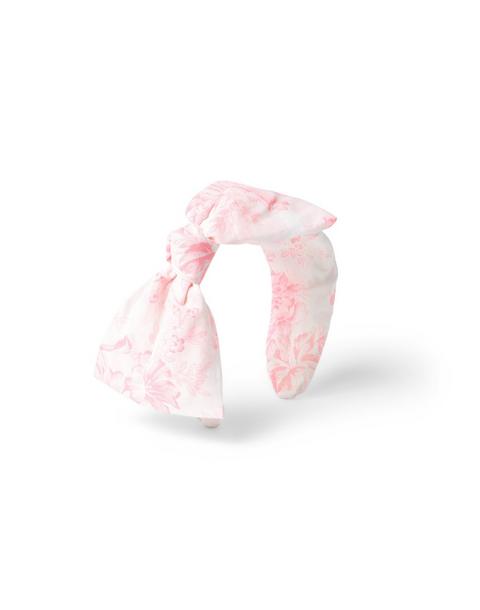 THINK PINK Floral Toile Bow Headband