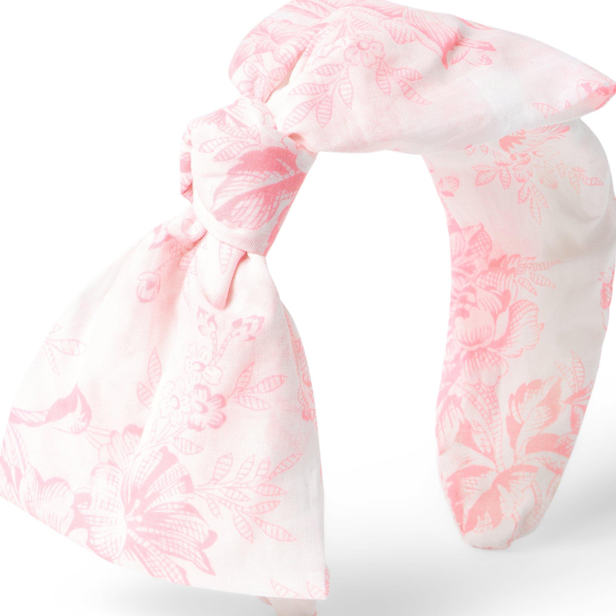 THINK PINK Floral Toile Bow Headband image number 1