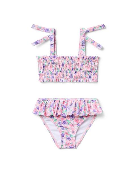 Recycled Floral Smocked 2-Piece Swimsuit