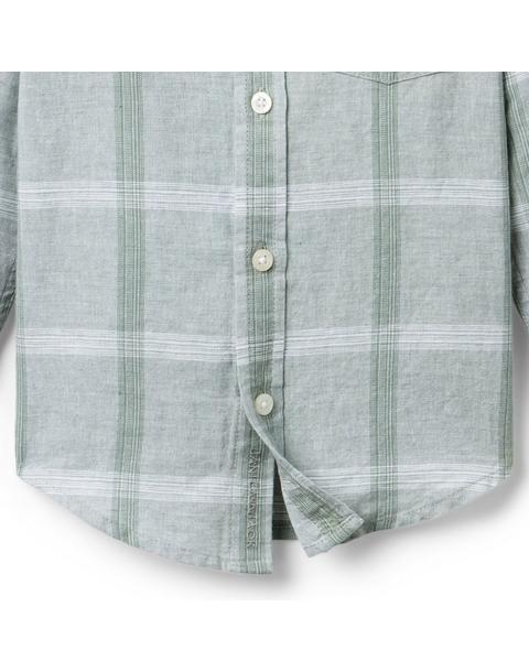 Plaid Linen-Cotton Shirt