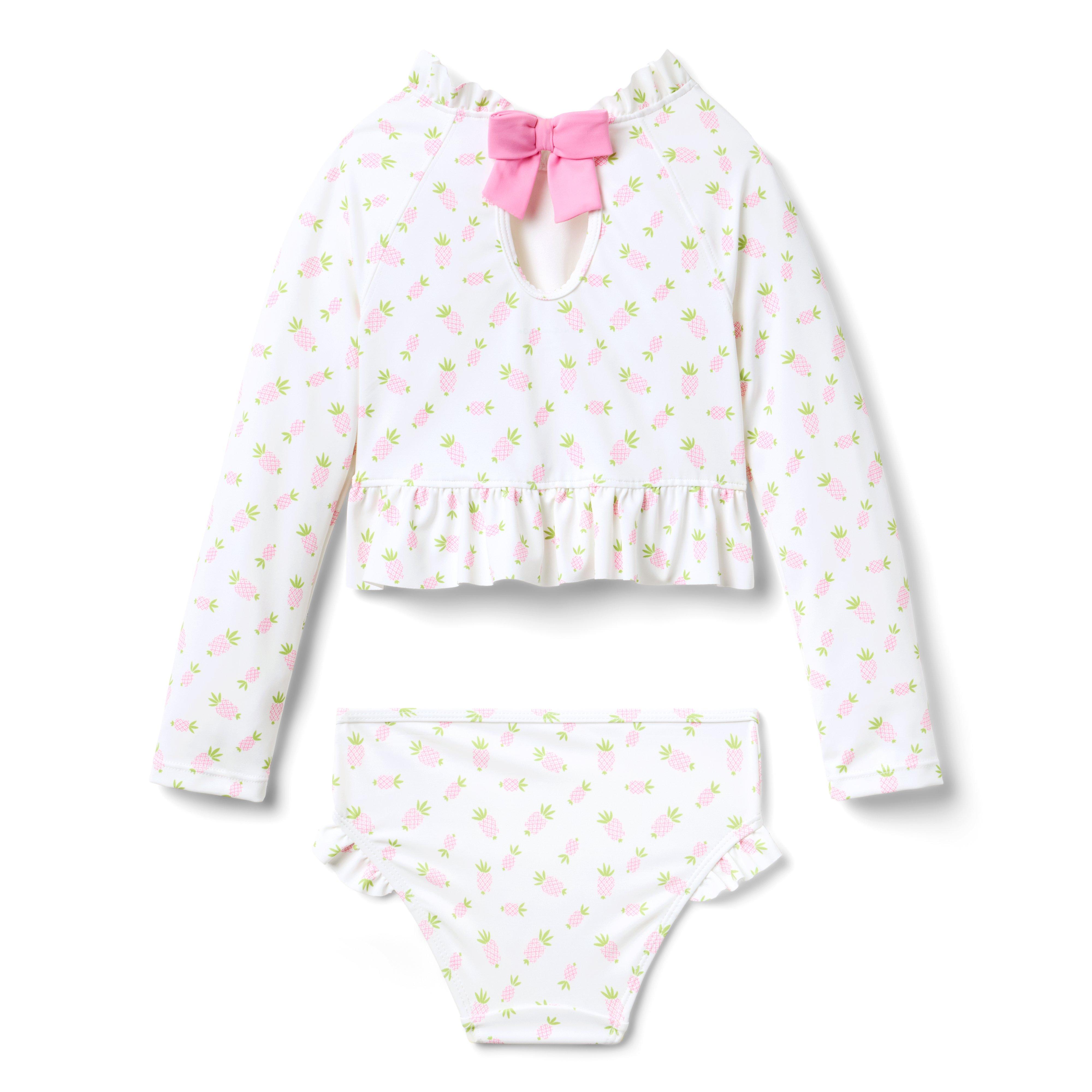 Recycled Pineapple Ruffle Rash Guard Swimsuit image number 2