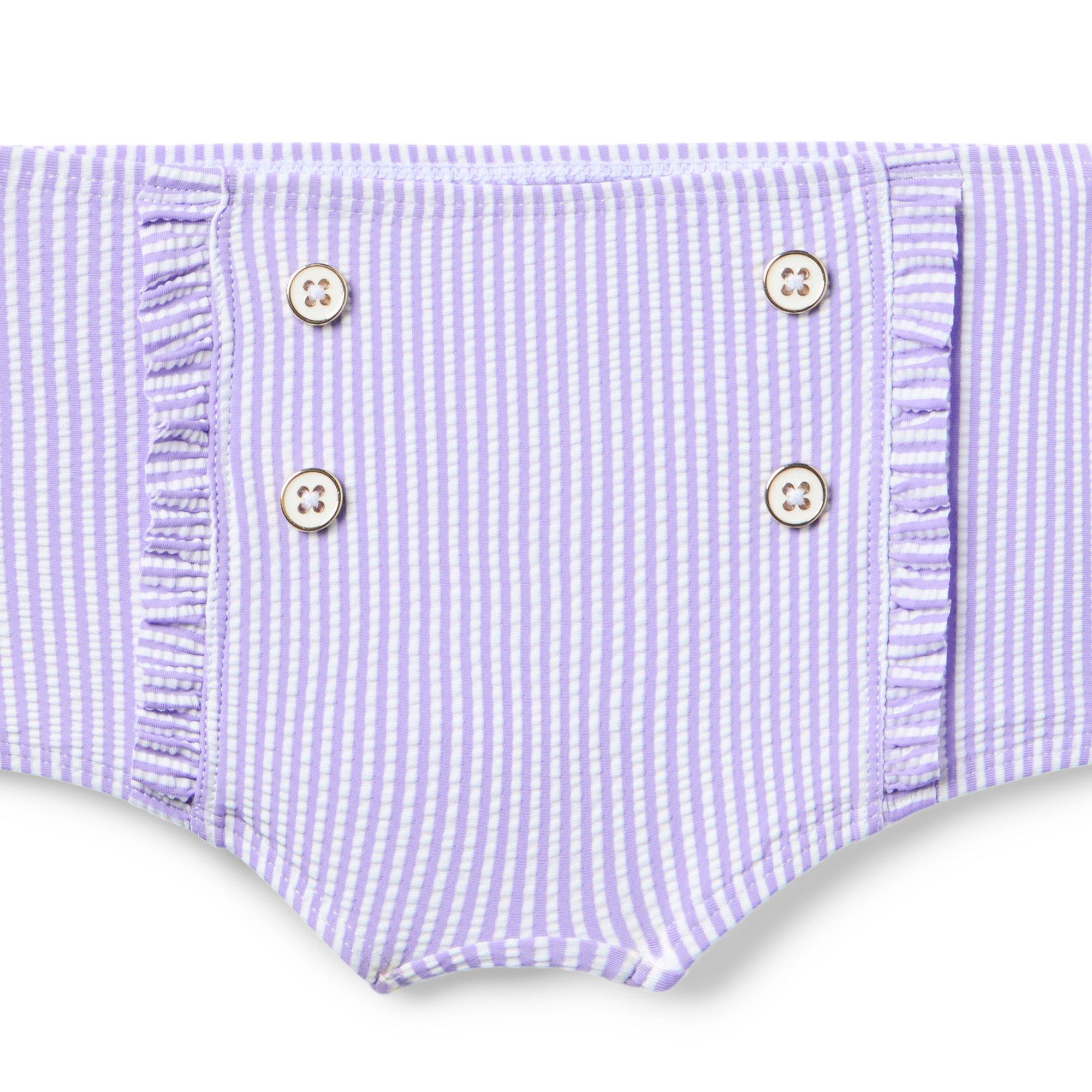 Recycled Striped Ruffle 2-Piece Swimsuit image number 1