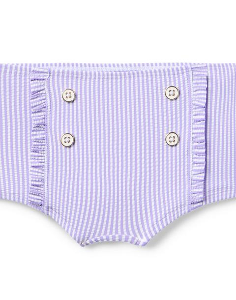 Recycled Striped Ruffle 2-Piece Swimsuit