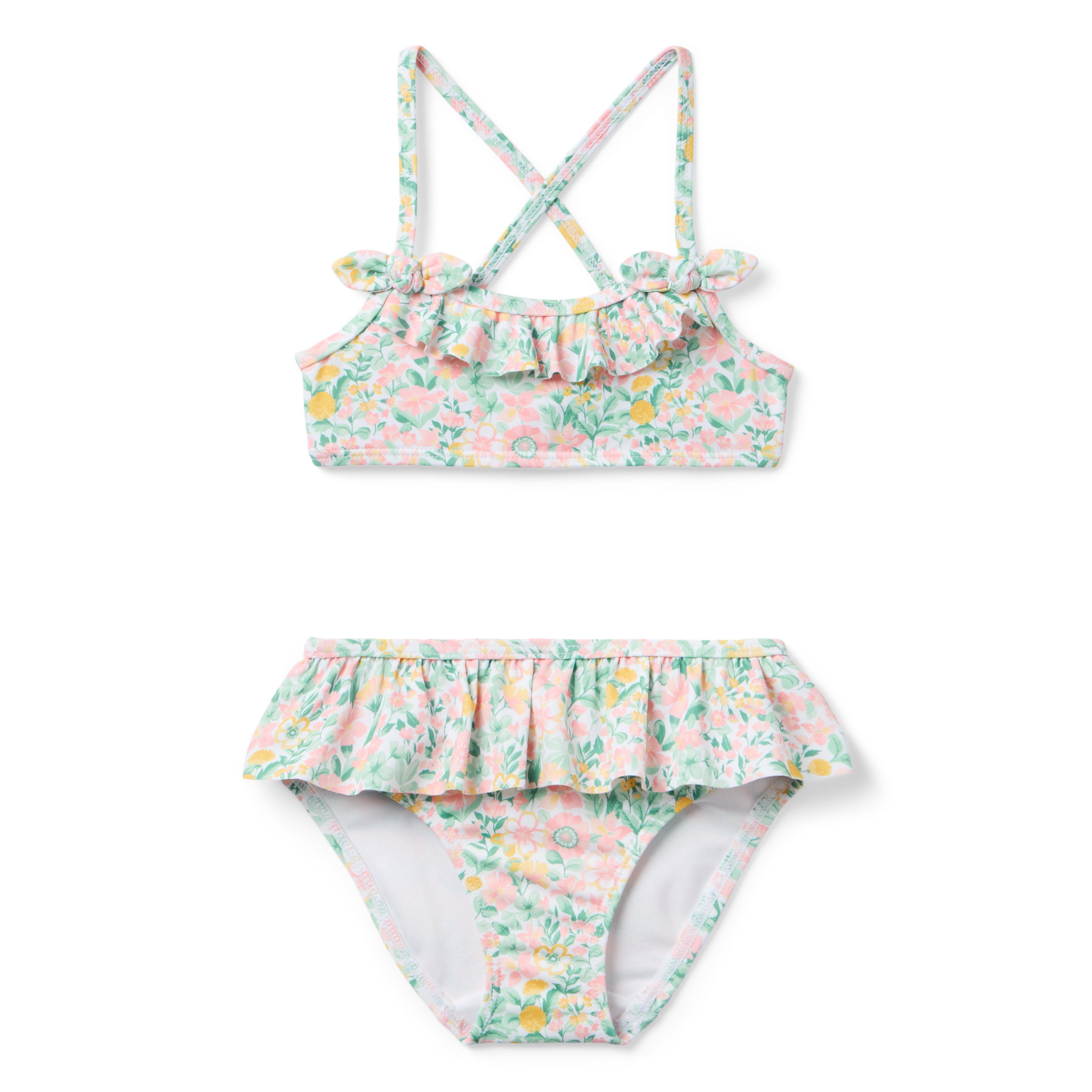 Recycled Ditsy Floral Ruffle 2-Piece Swimsuit