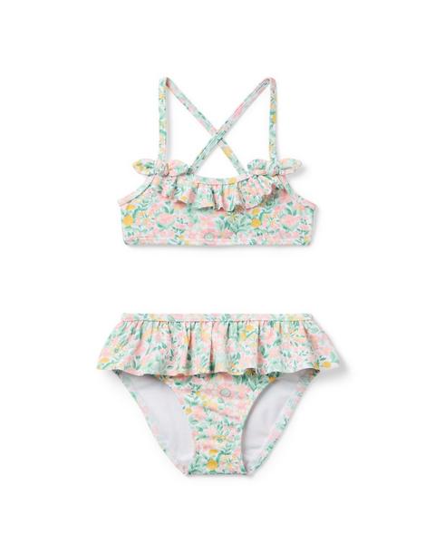 Recycled Ditsy Floral Ruffle 2-Piece Swimsuit