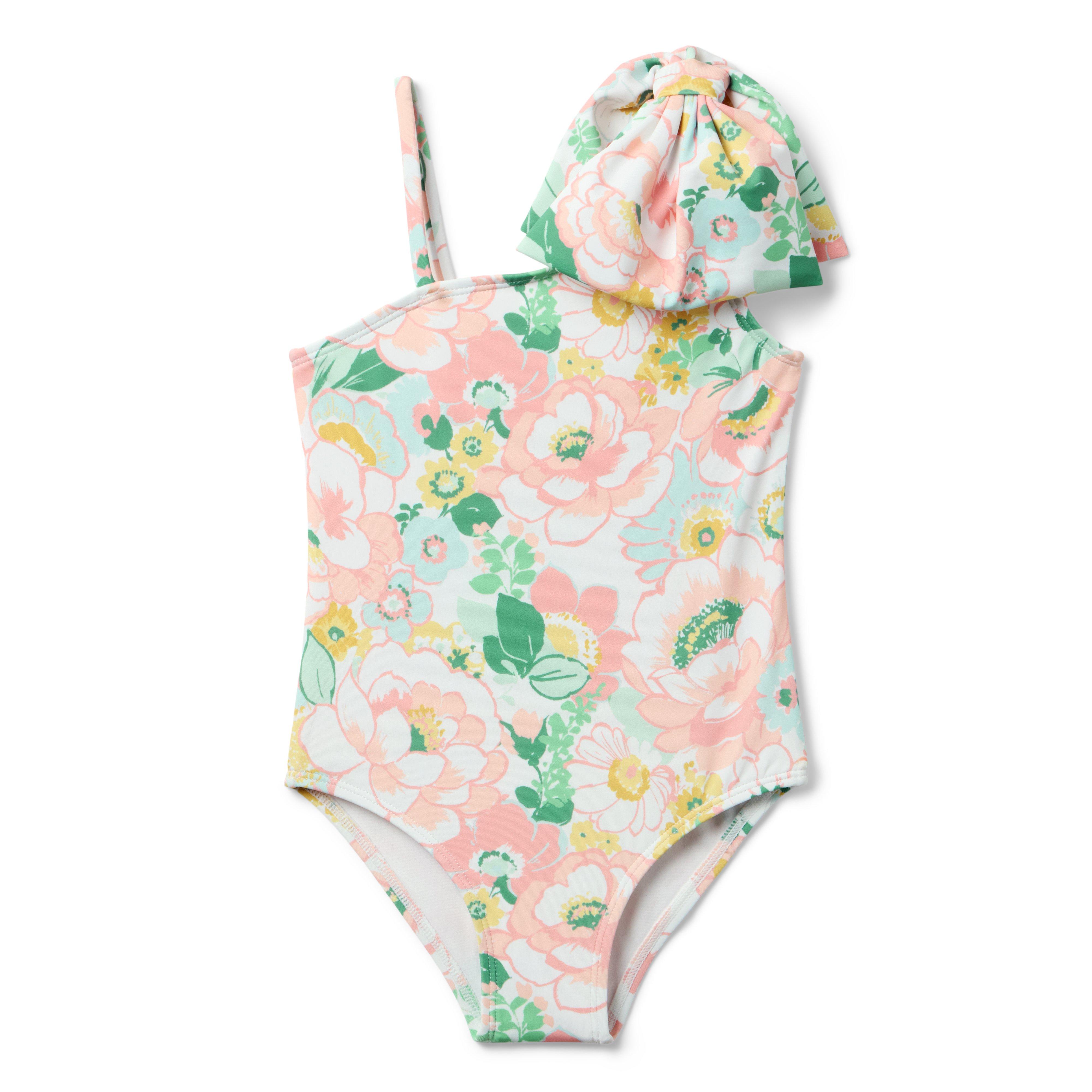 Recycled Floral Bow Shoulder Swimsuit