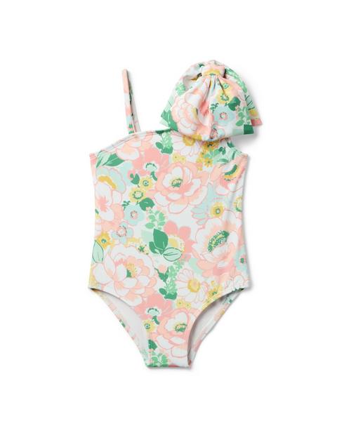 Recycled Floral Bow Shoulder Swimsuit