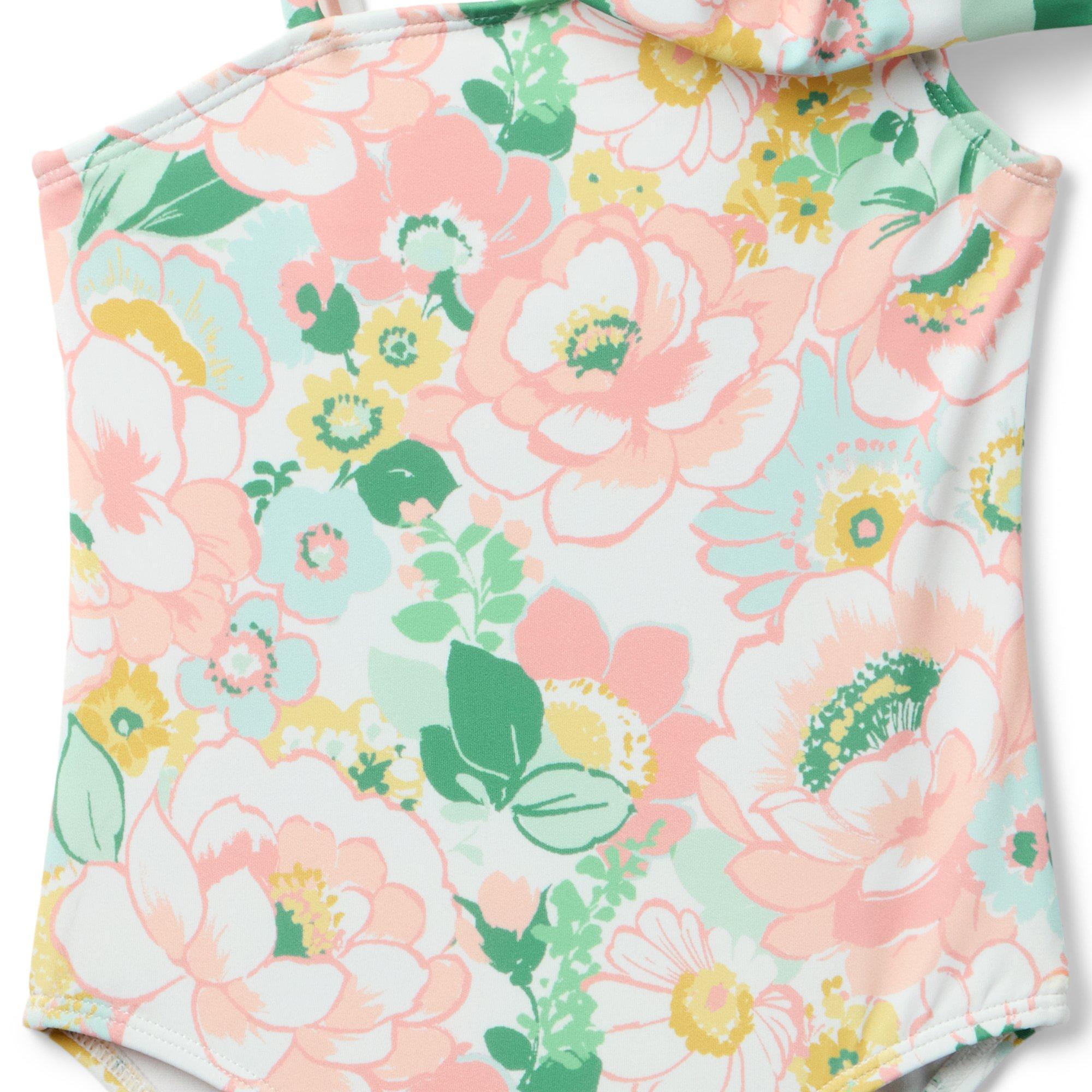 Recycled Floral Bow Shoulder Swimsuit image number 2