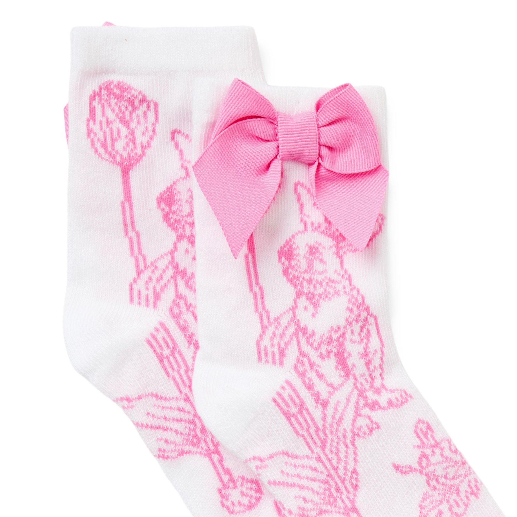 Bunny Toile Bow Sock image number 1