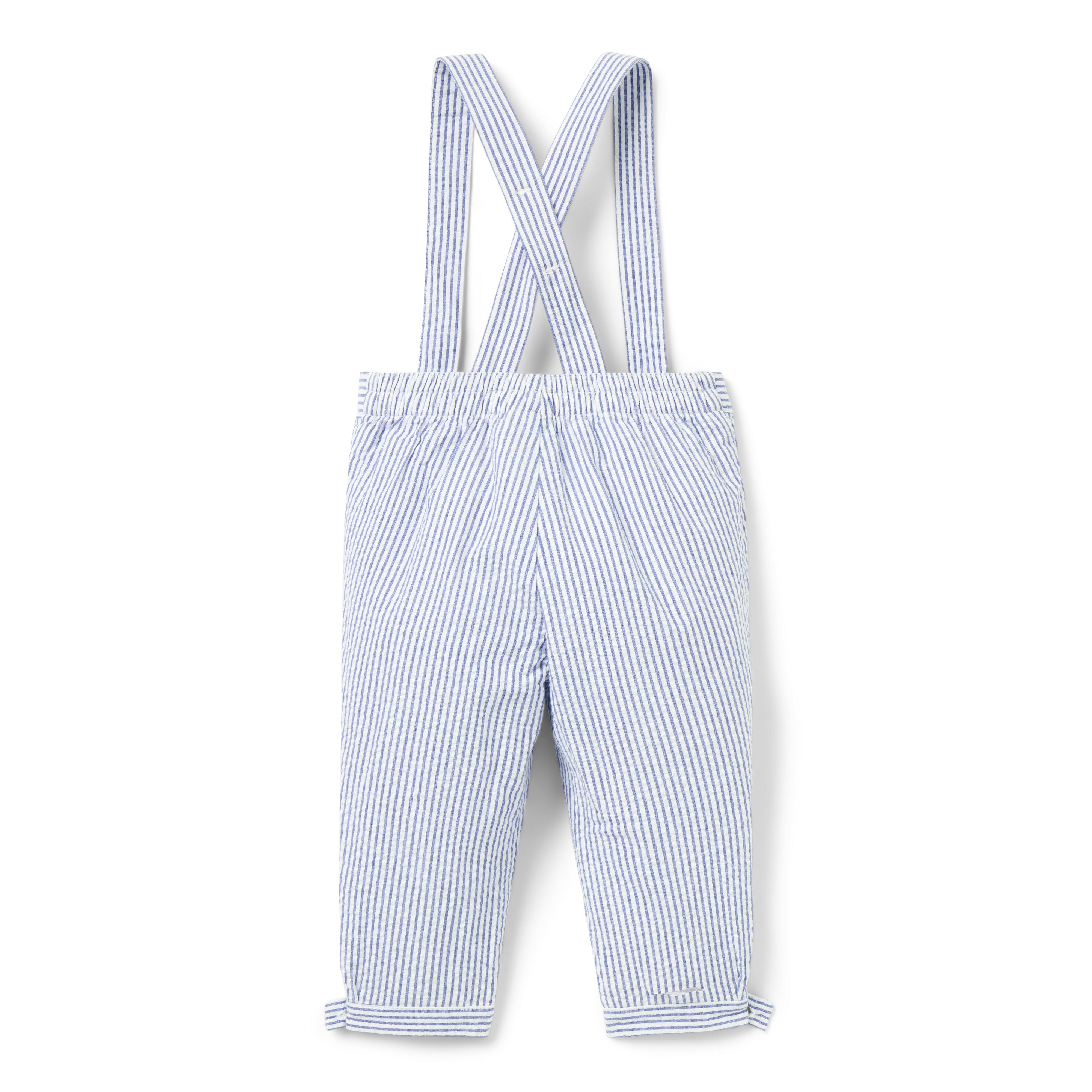 Baby Striped Seersucker Suspender Pant image number 2