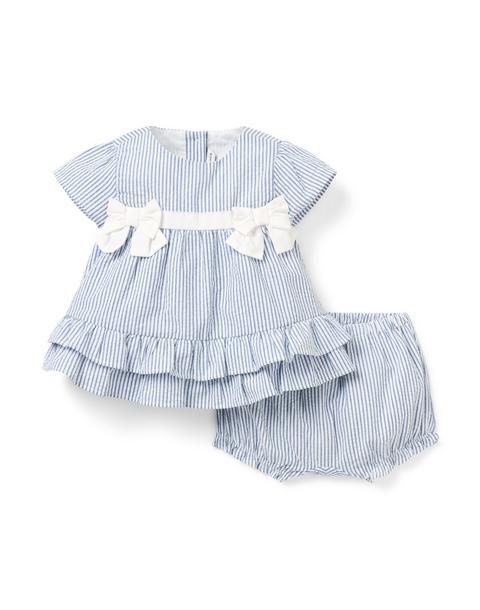 Baby Striped Seersucker Matching Set