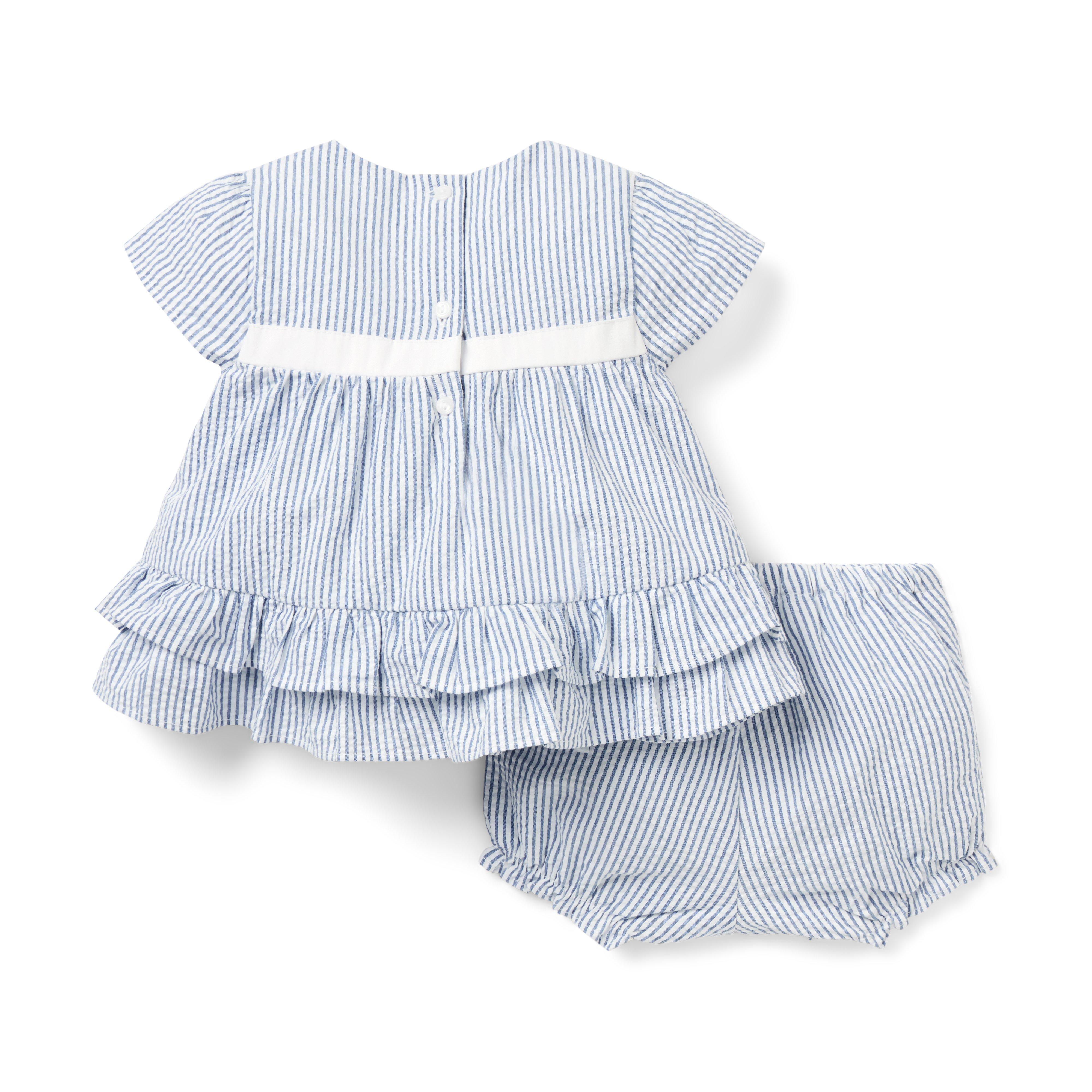 Baby Striped Seersucker Matching Set image number 2