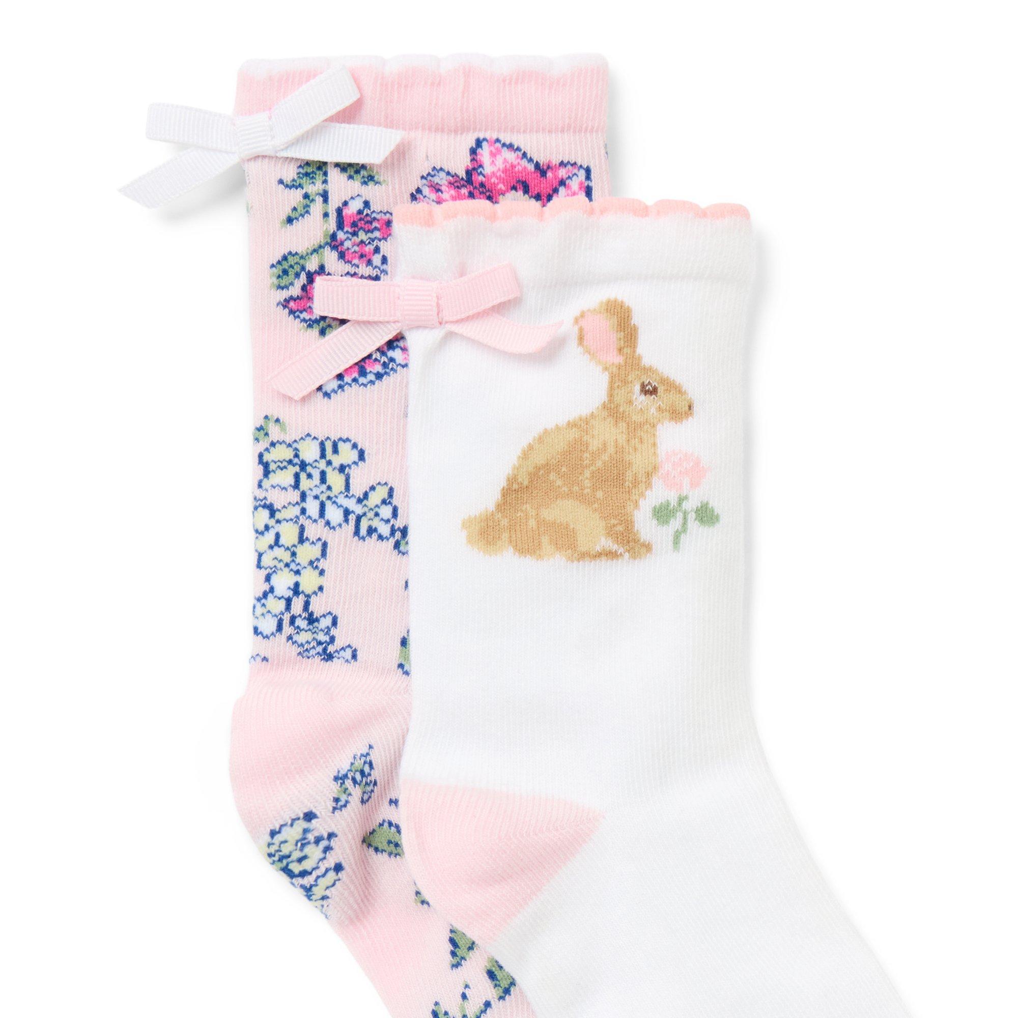 Floral And Bunny Sock 2-Pack image number 1