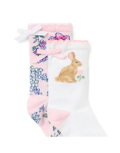 Floral And Bunny Sock 2-Pack