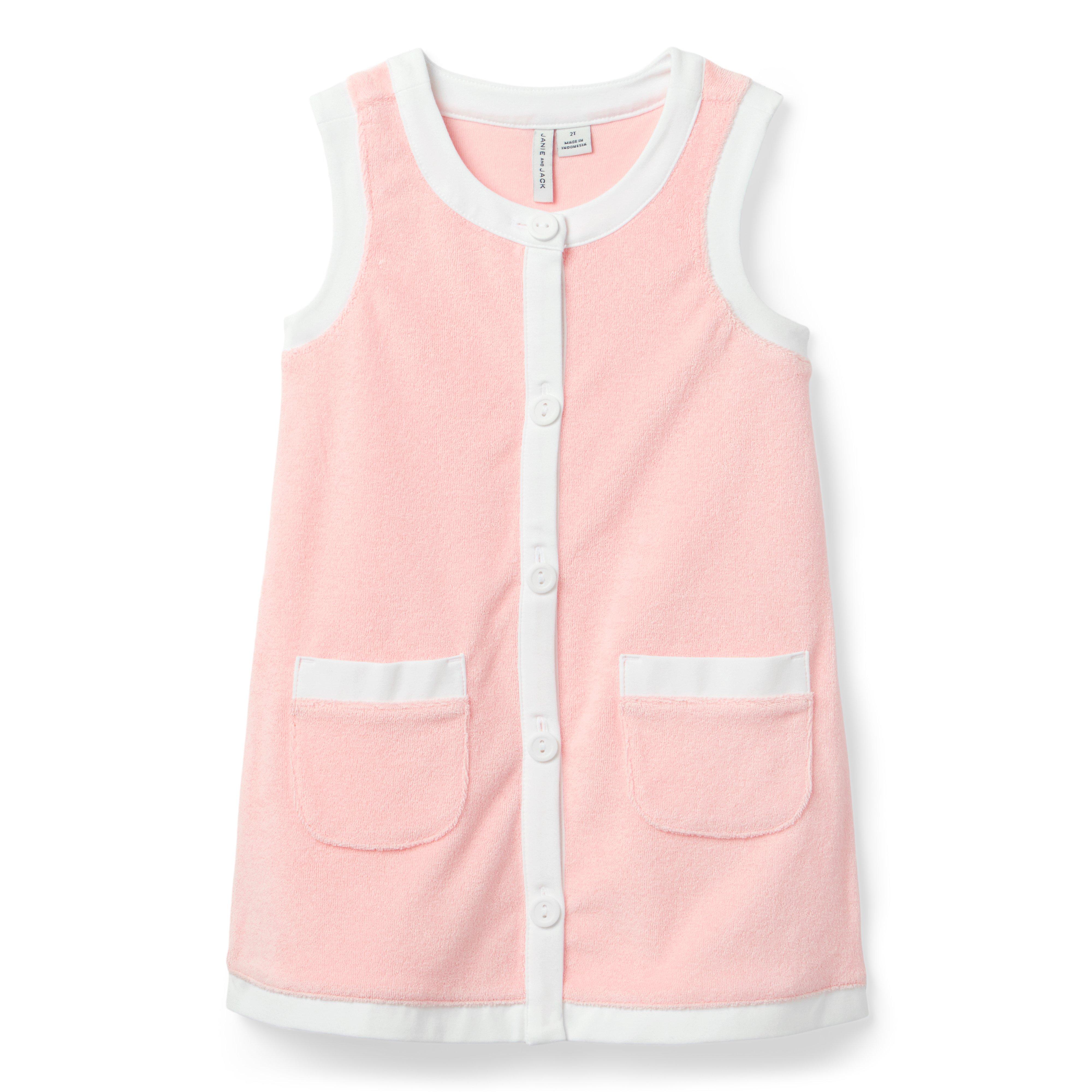 Terry Button Swim Cover-Up