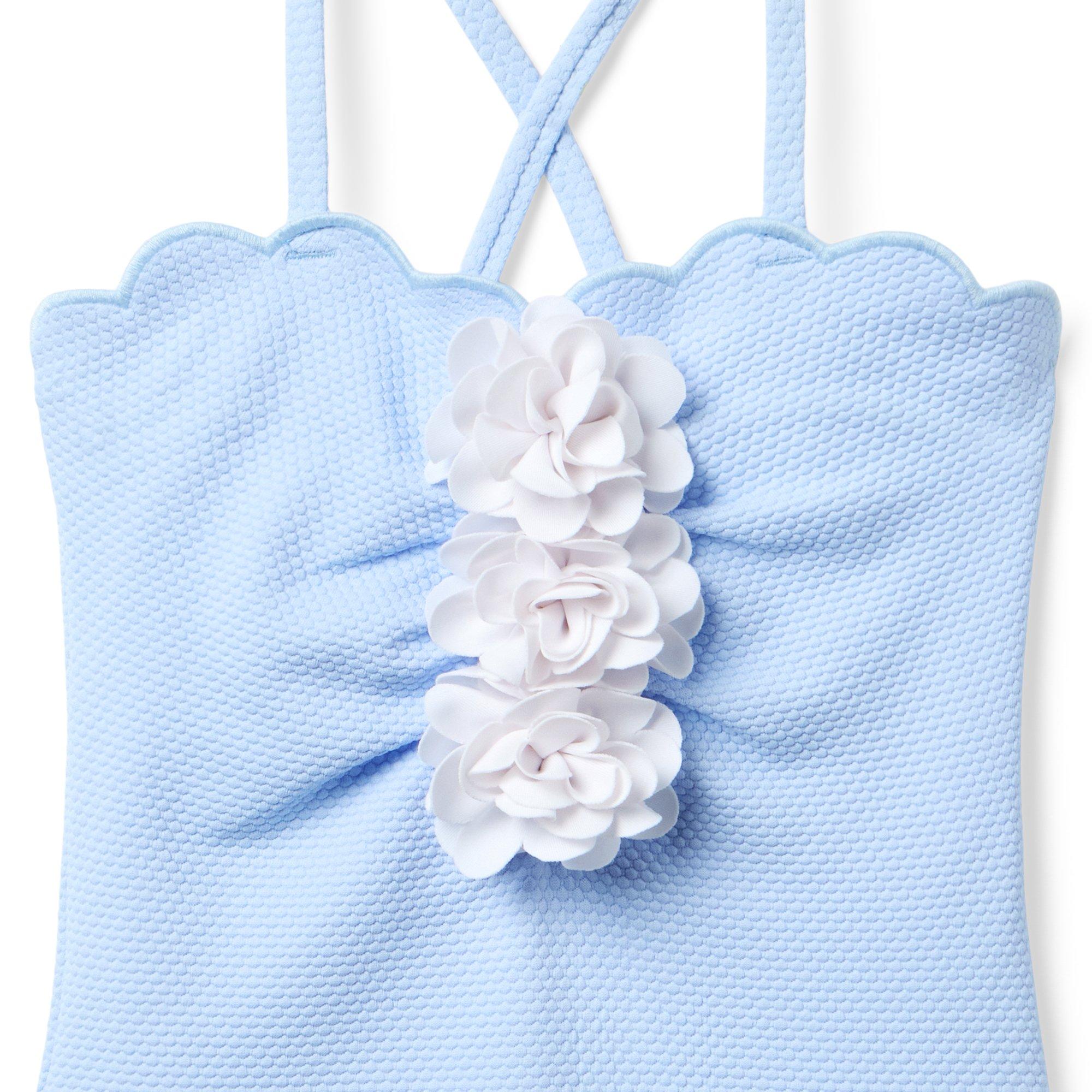 Recycled Rosette Scalloped Swimsuit image number 1