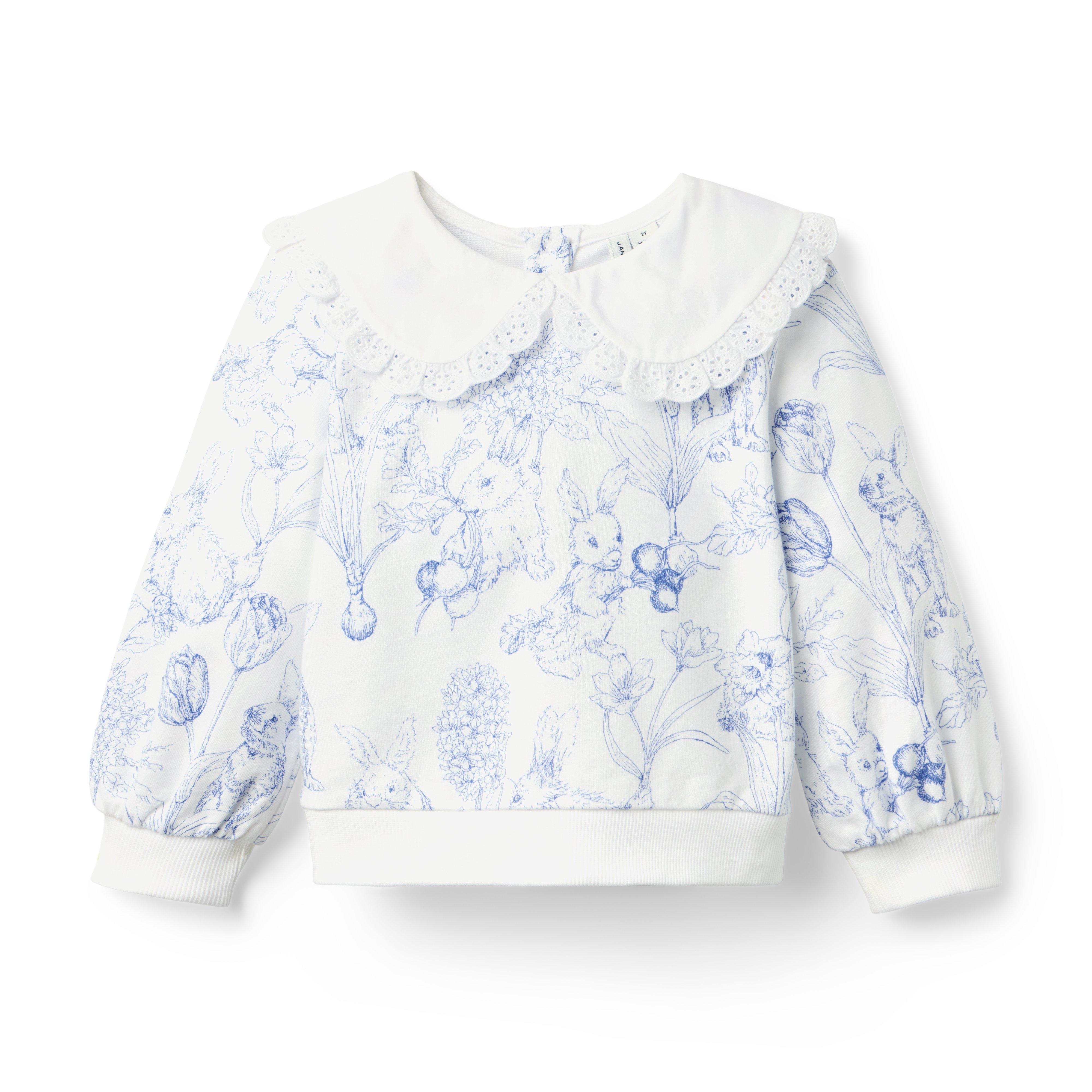 Bunny Toile Collared Sweatshirt